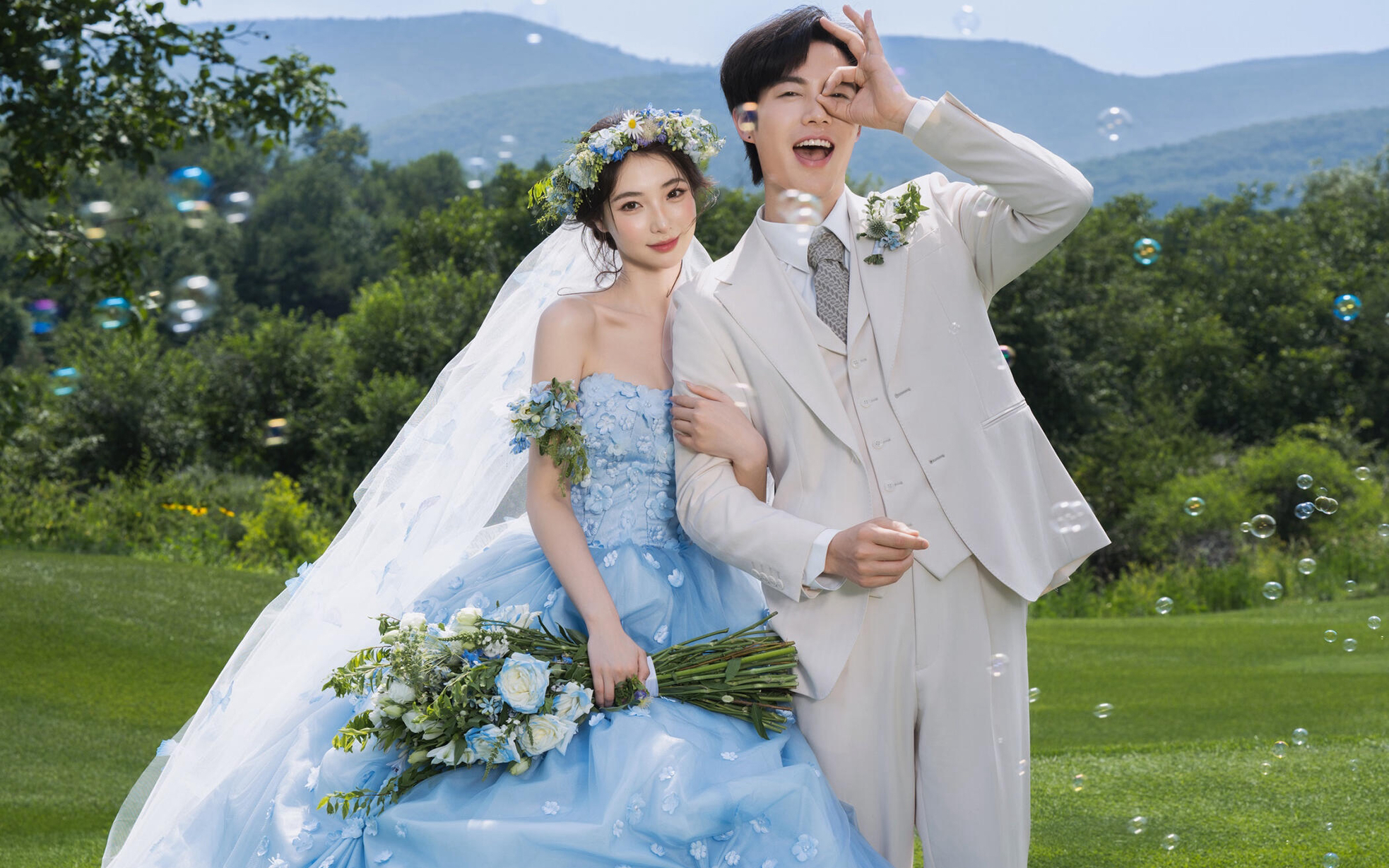 這才是公主該拍的花神森系婚紗照，美鼠我了