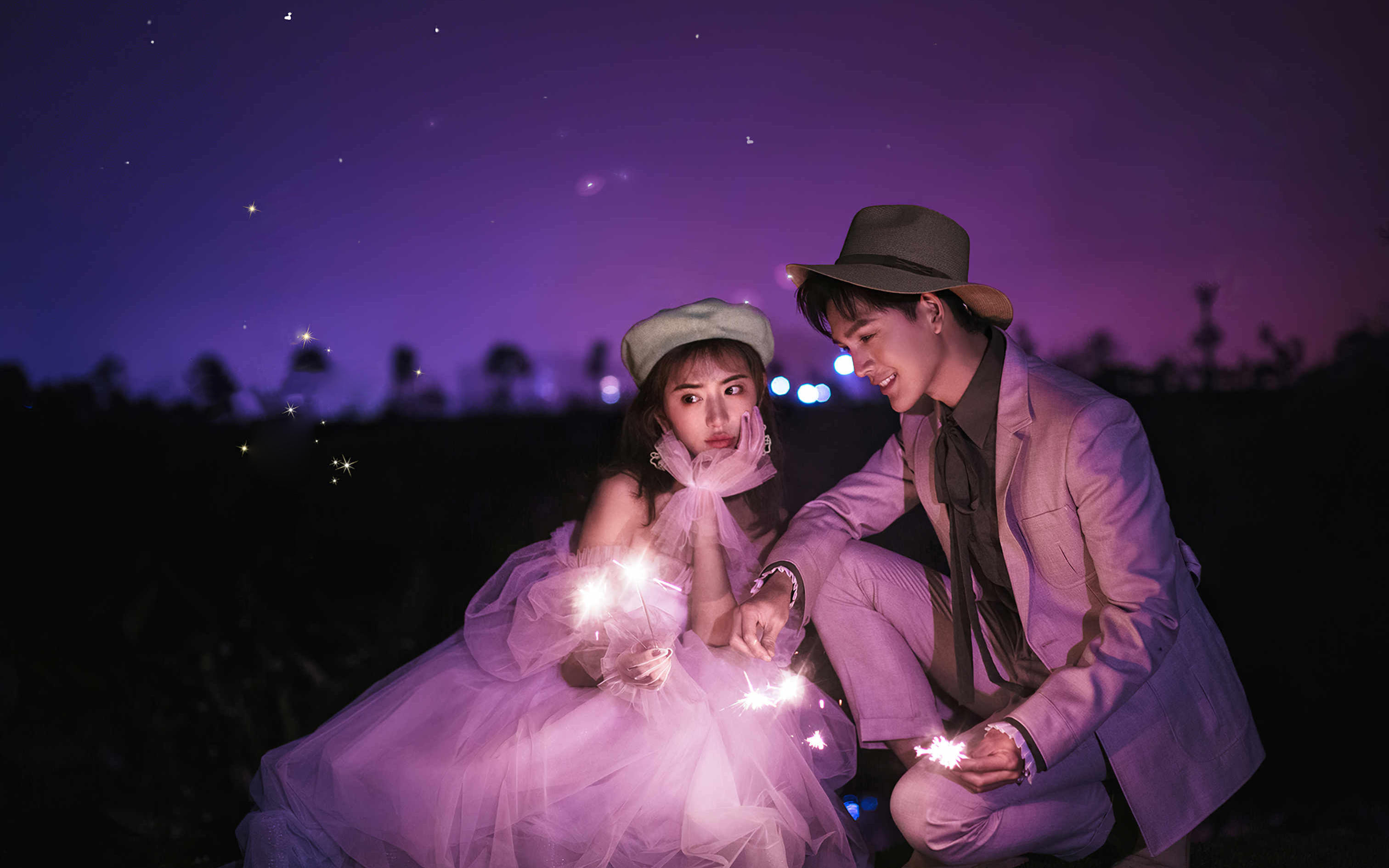 【潮流风格】朋友圈必火的夜景烟火婚纱照