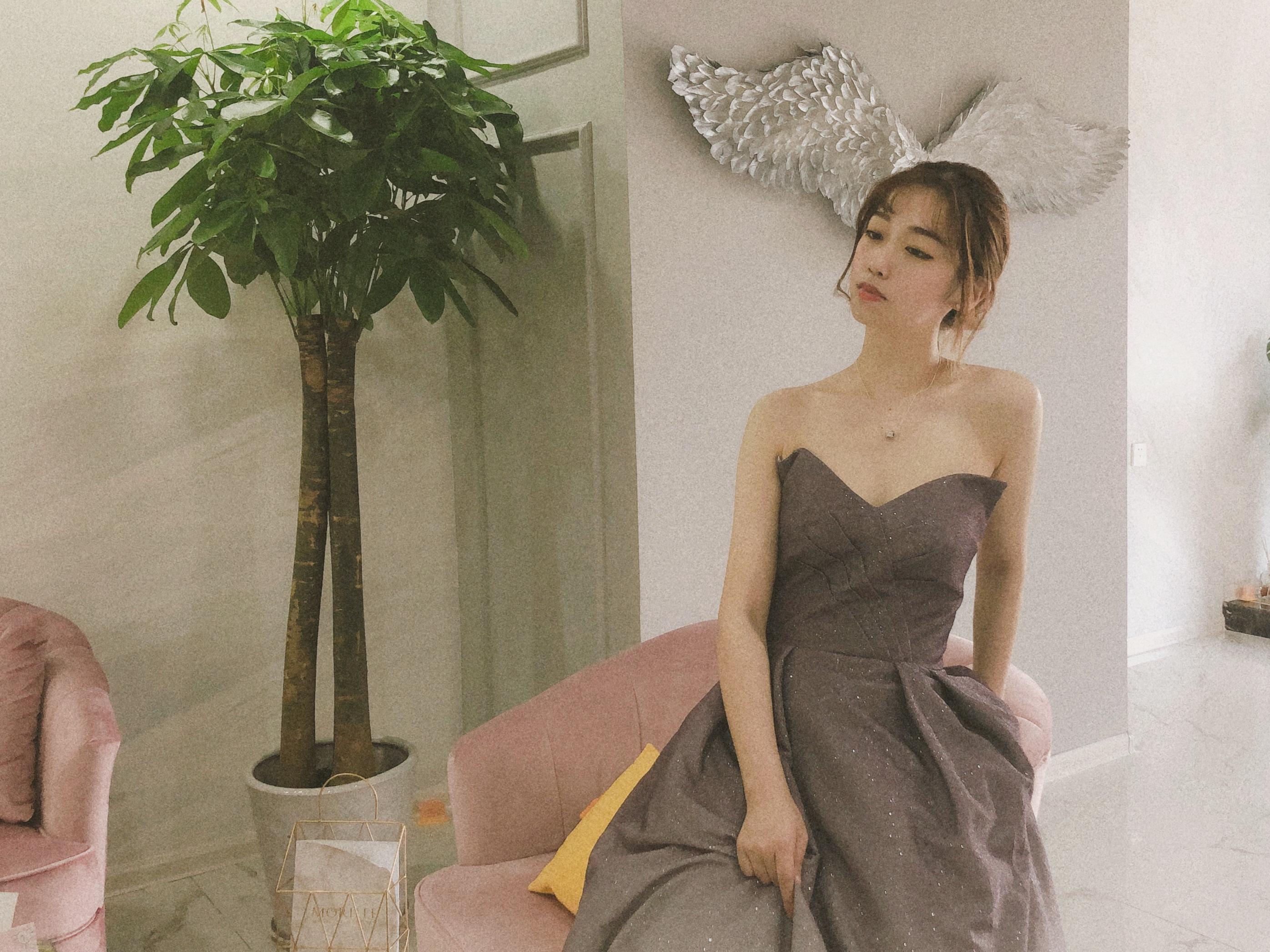 ［礼服系列］渐变星空紫抹胸礼服敬酒服订婚晚礼服