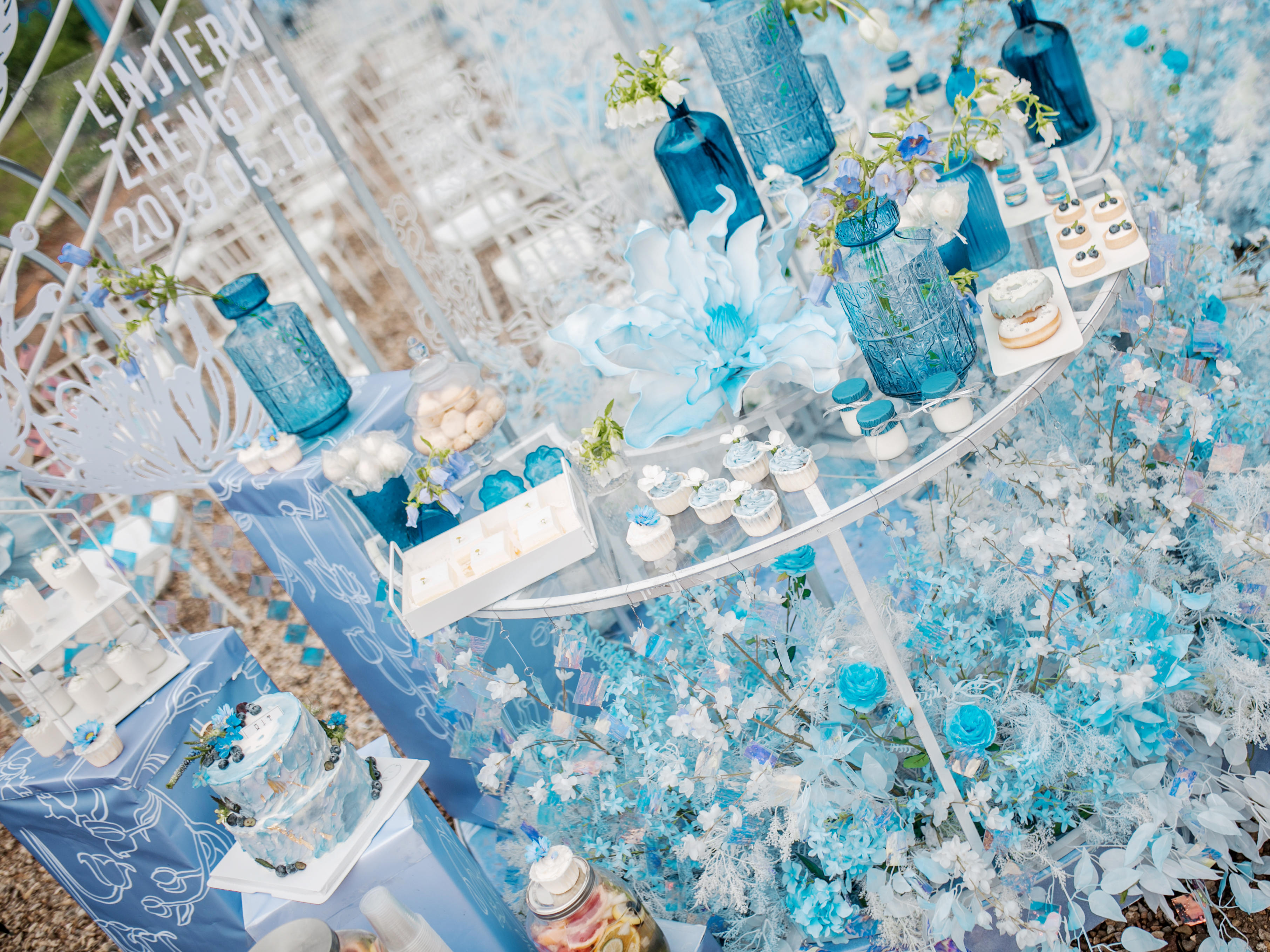 罐头婚礼|户外小清新蓝色系终极干净系列室内也可