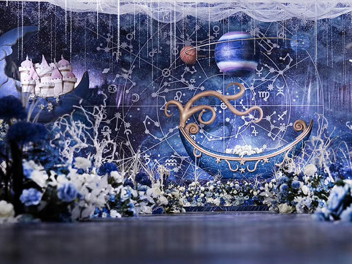 【大雅婚礼】 蓝白紫色星空飞马公主清新简约城堡