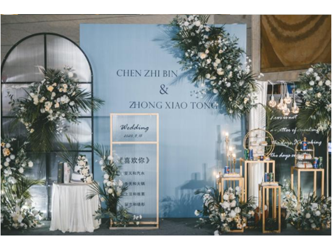 婚礼套餐蓝色系列场景布置图