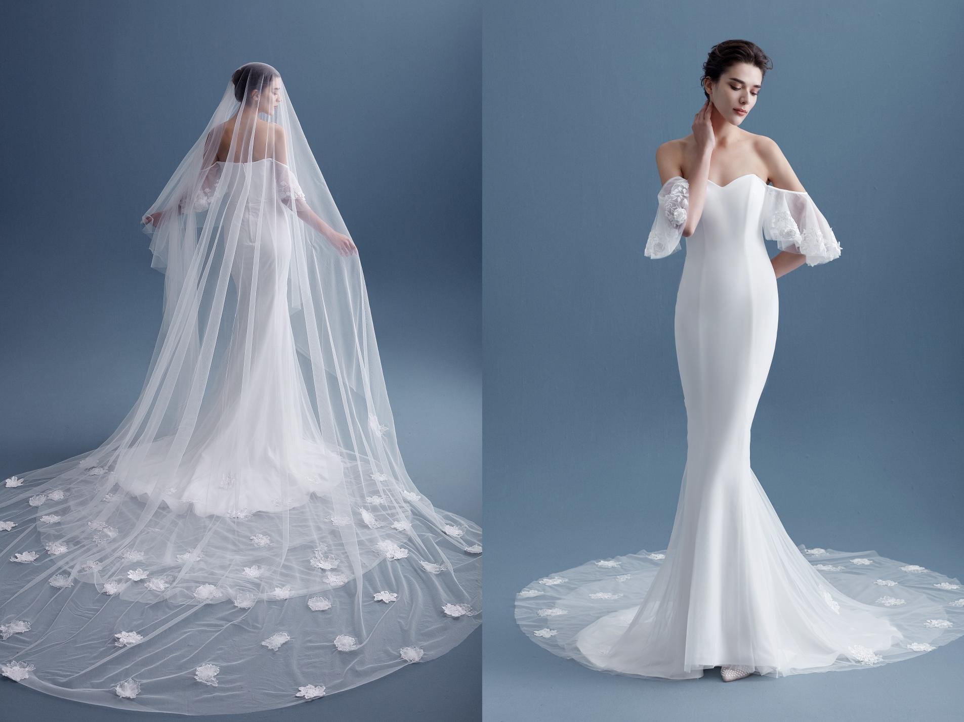 威海香庭花海礼服馆-拖尾仪式纱、秀禾服