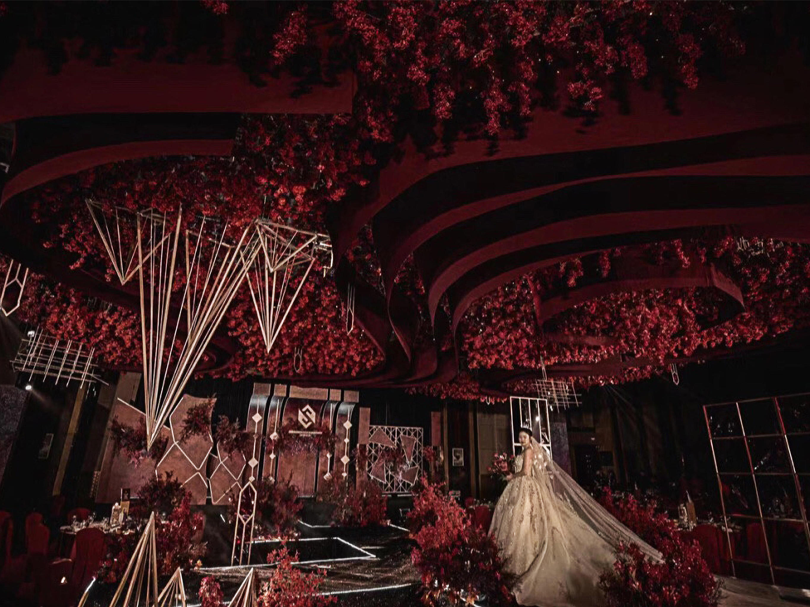 【甜橙】新中式满顶室内婚礼现场