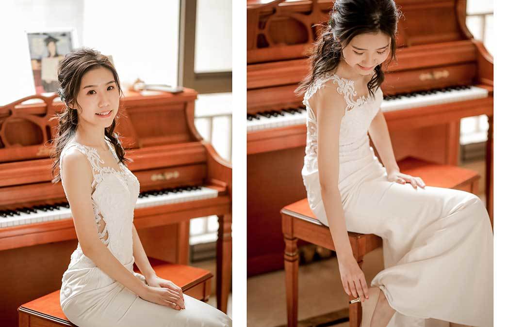 气质欧式花纹缎面鱼尾户外婚礼