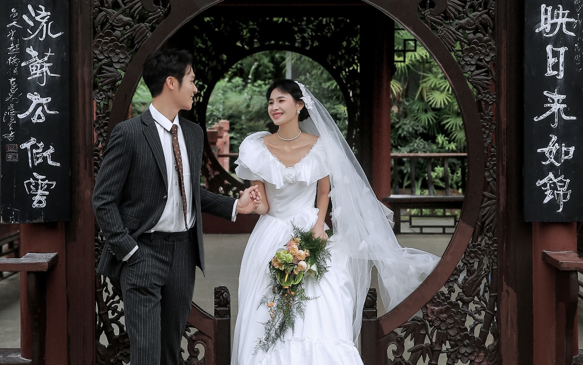 江南园林民国复古婚纱照