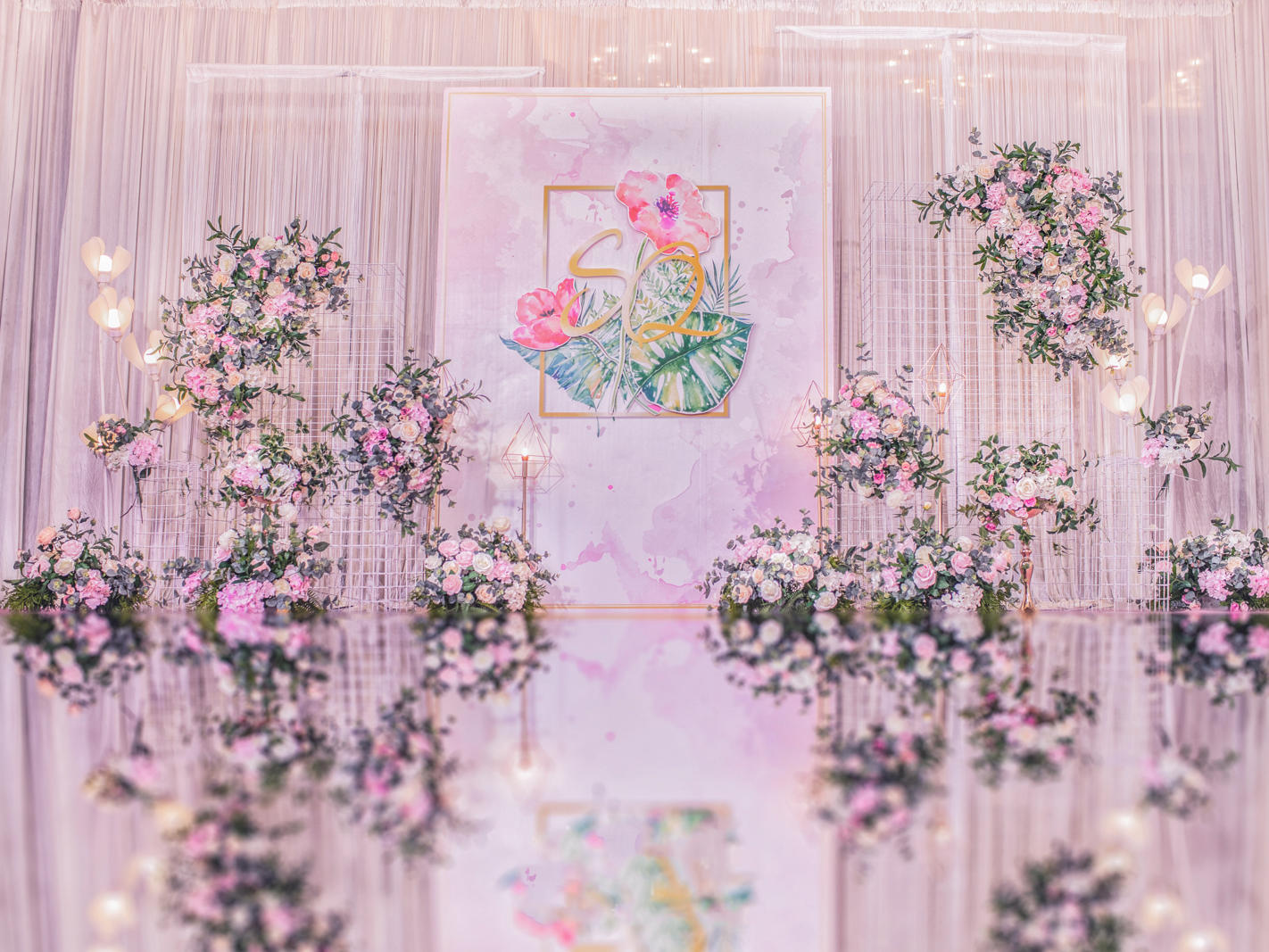 [万物皆甜]  粉色清新 电子屏套餐含主持摄像