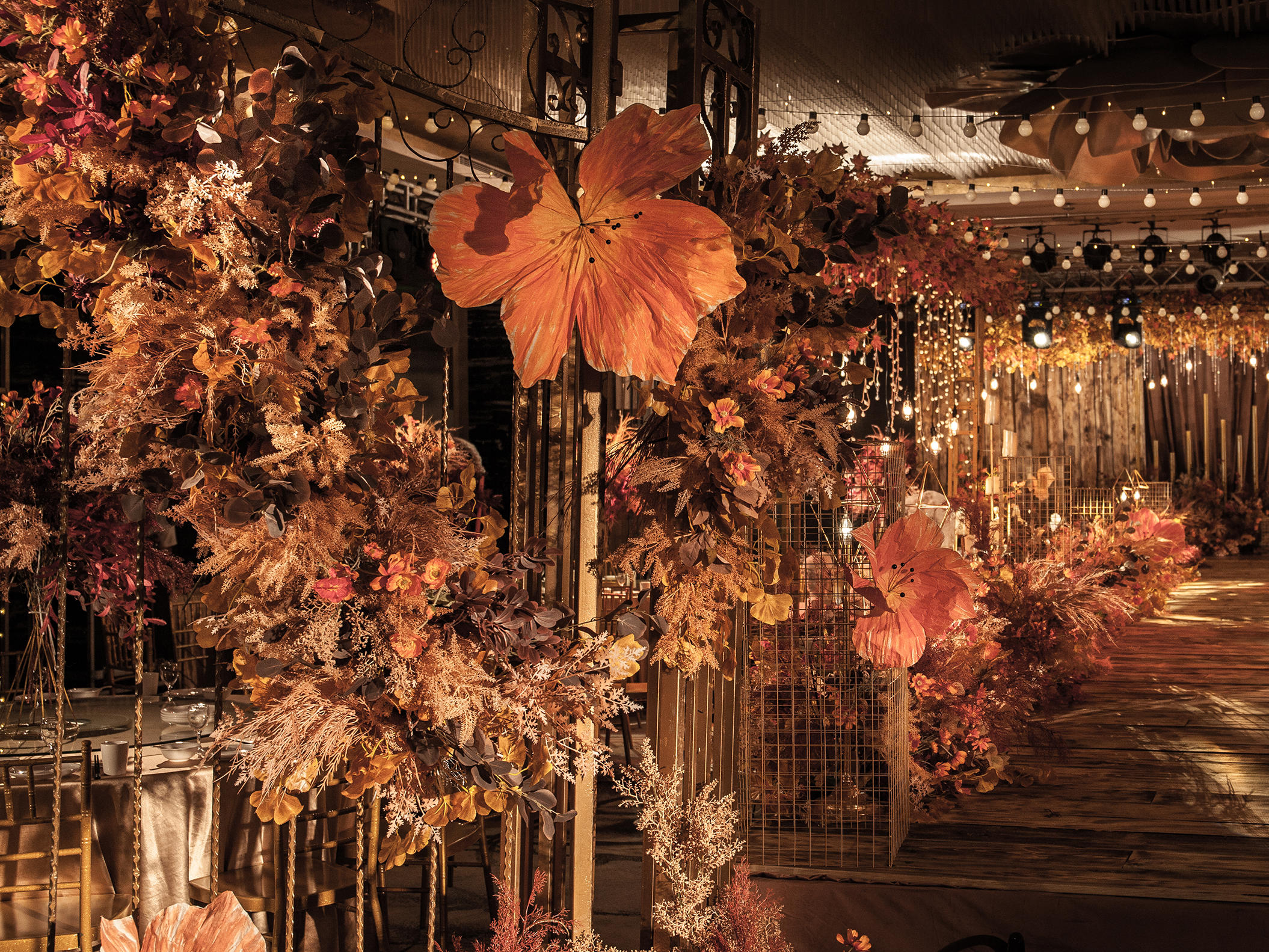 嘉悦宴会设计｜美式乡村复古婚礼 森系室内婚礼