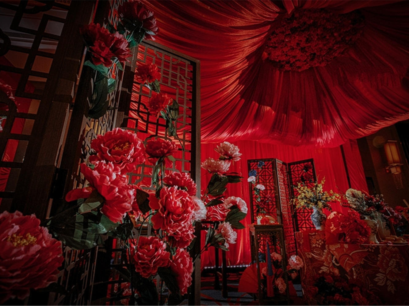 【一价全包】红色大气中式+四大金刚+流程定制