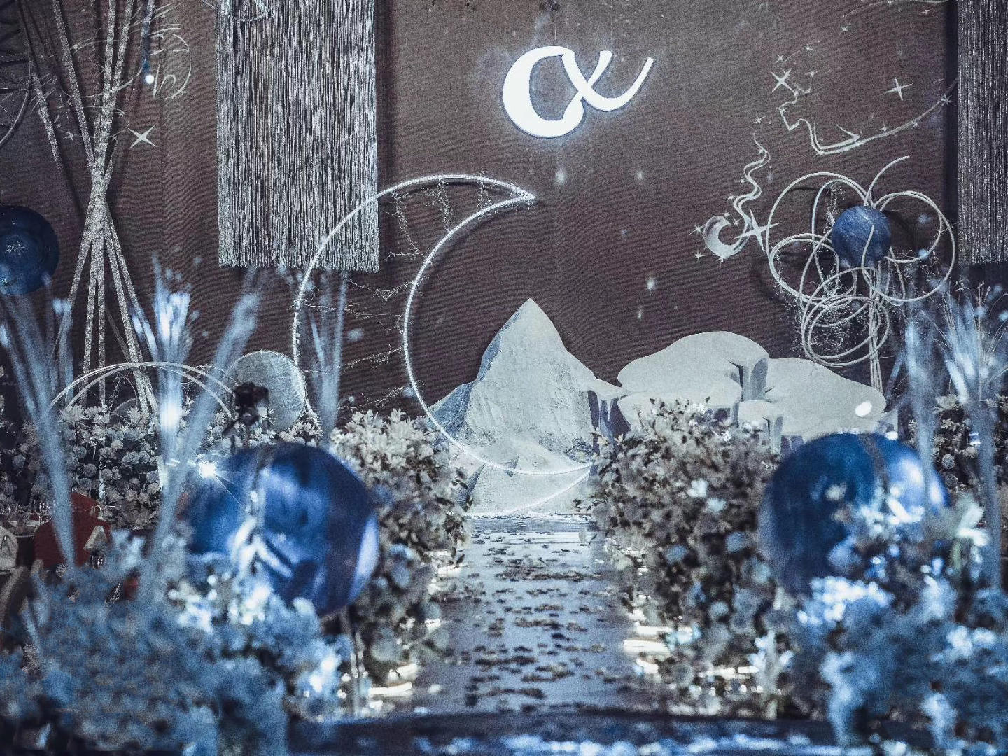 星空奢华创意风主题婚礼含老板亲自司仪化妆摄像摄影