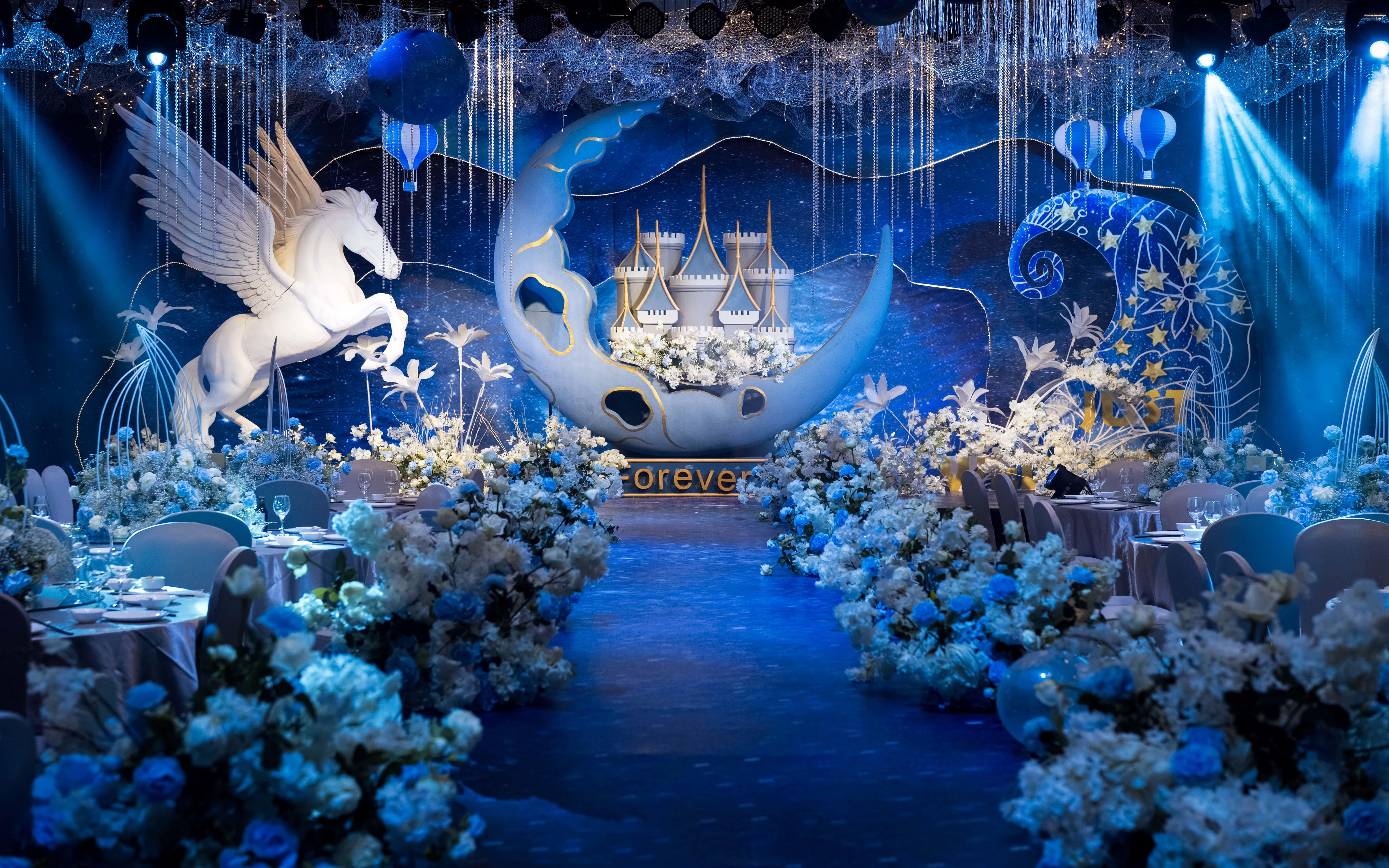 【喜糖婚礼】城堡 飞马 爱的国度 蓝色系婚礼