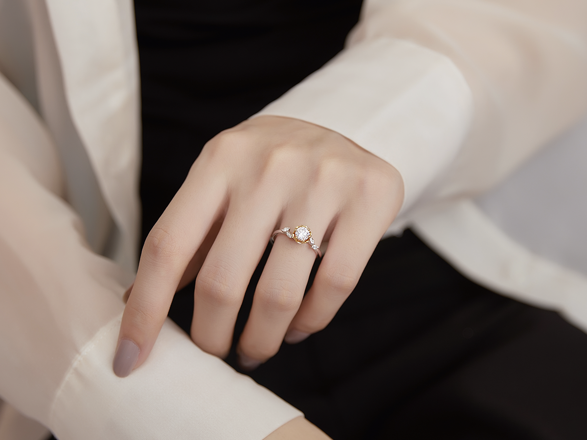 专属定制款-花漾|18k金20分钻戒婚戒裸钻定制