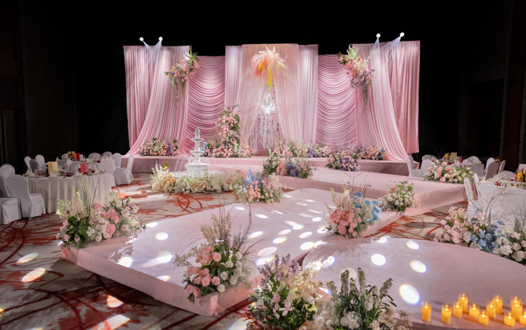 云墨嘉禮策劃｜粉色布幔造型婚禮