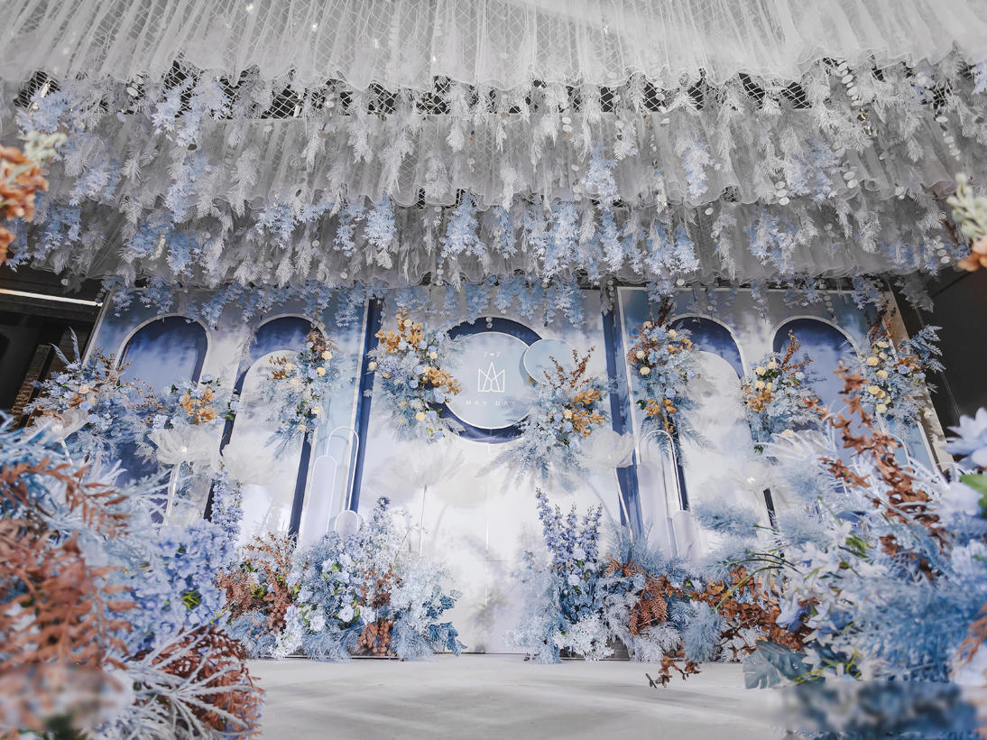 花田唯汀/蓝色系唯美撞色婚礼