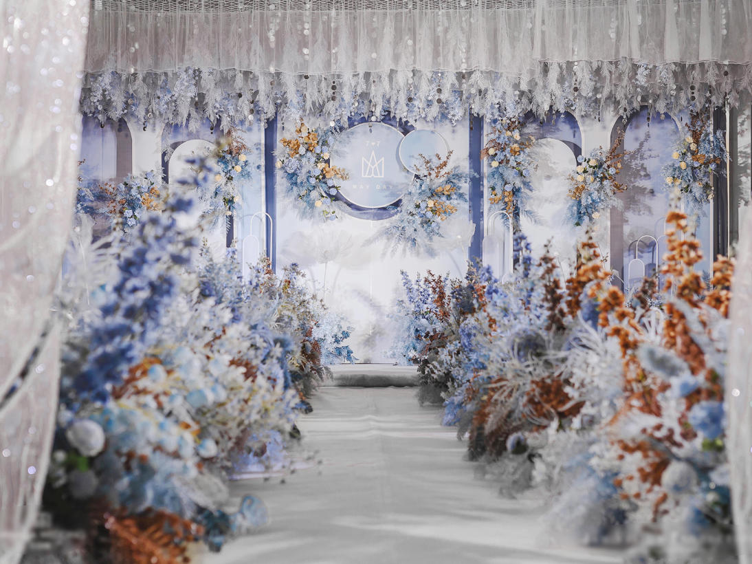 花田唯汀/蓝色系唯美撞色婚礼