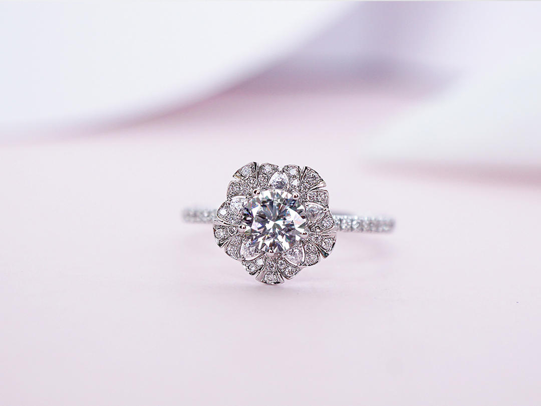 【天秤座】星座花钻戒 显钻款