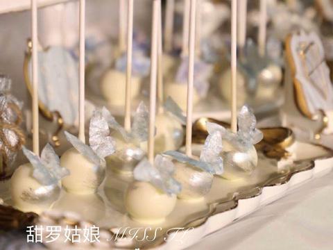 【温馨花茶甜品台】4层翻糖主蛋糕+马卡龙蛋糕塔