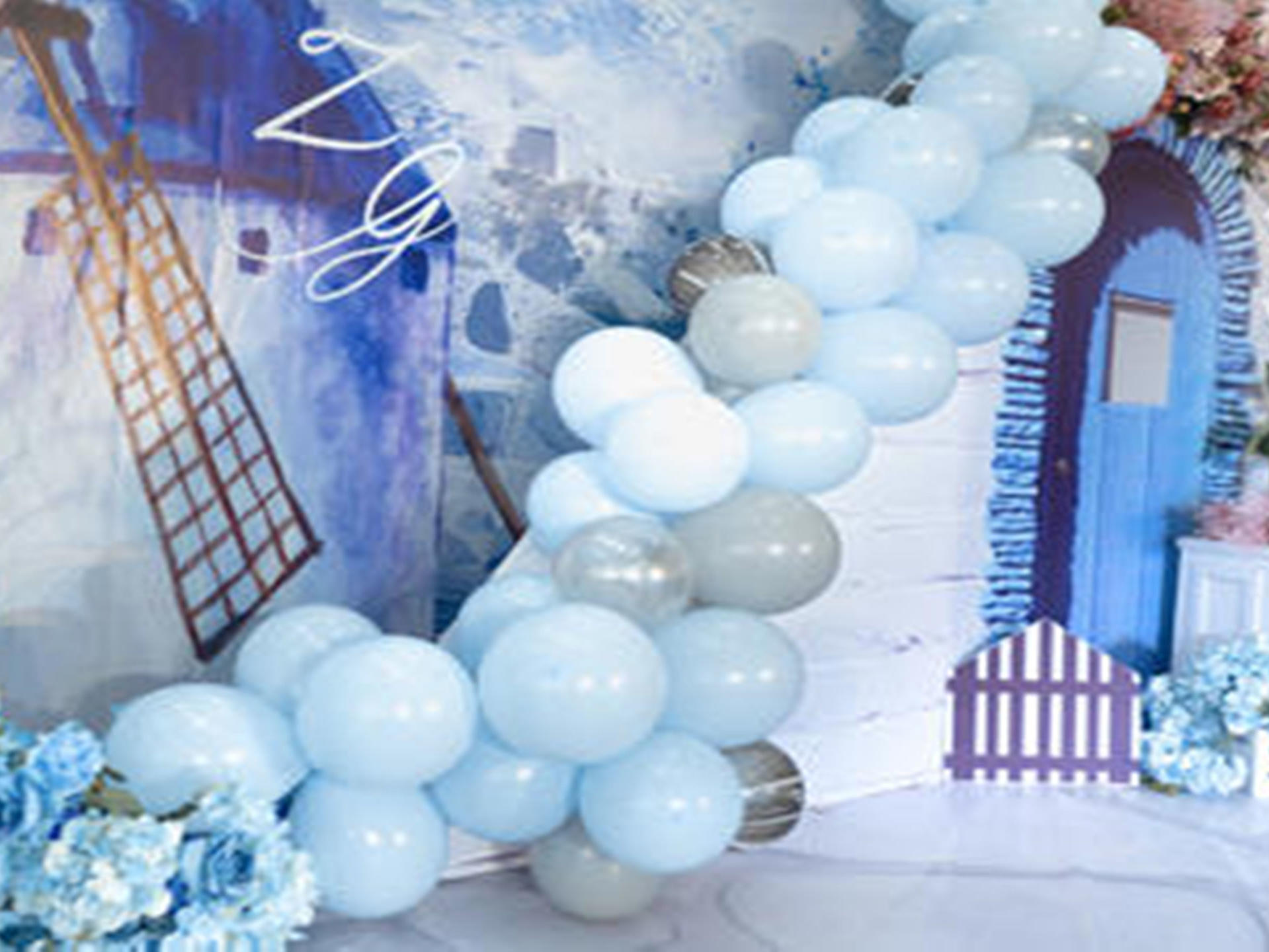 圣托里尼风蓝色海洋风小清新小场地精致婚礼