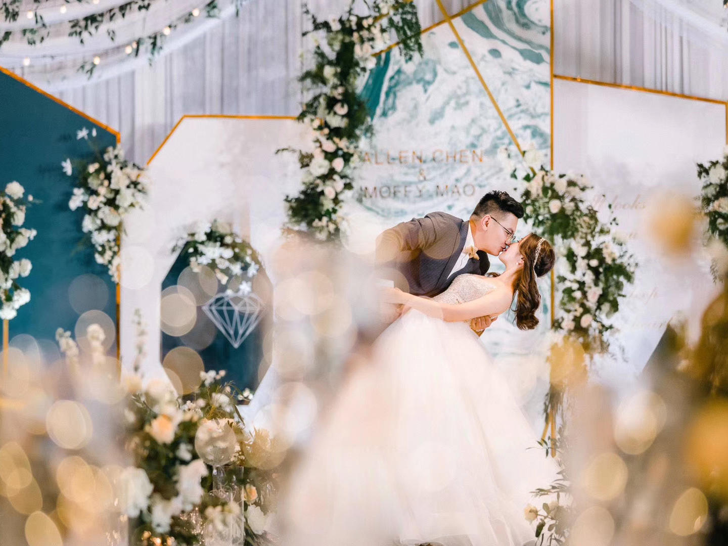 【金叶婚礼】孔雀蓝水彩主题婚礼