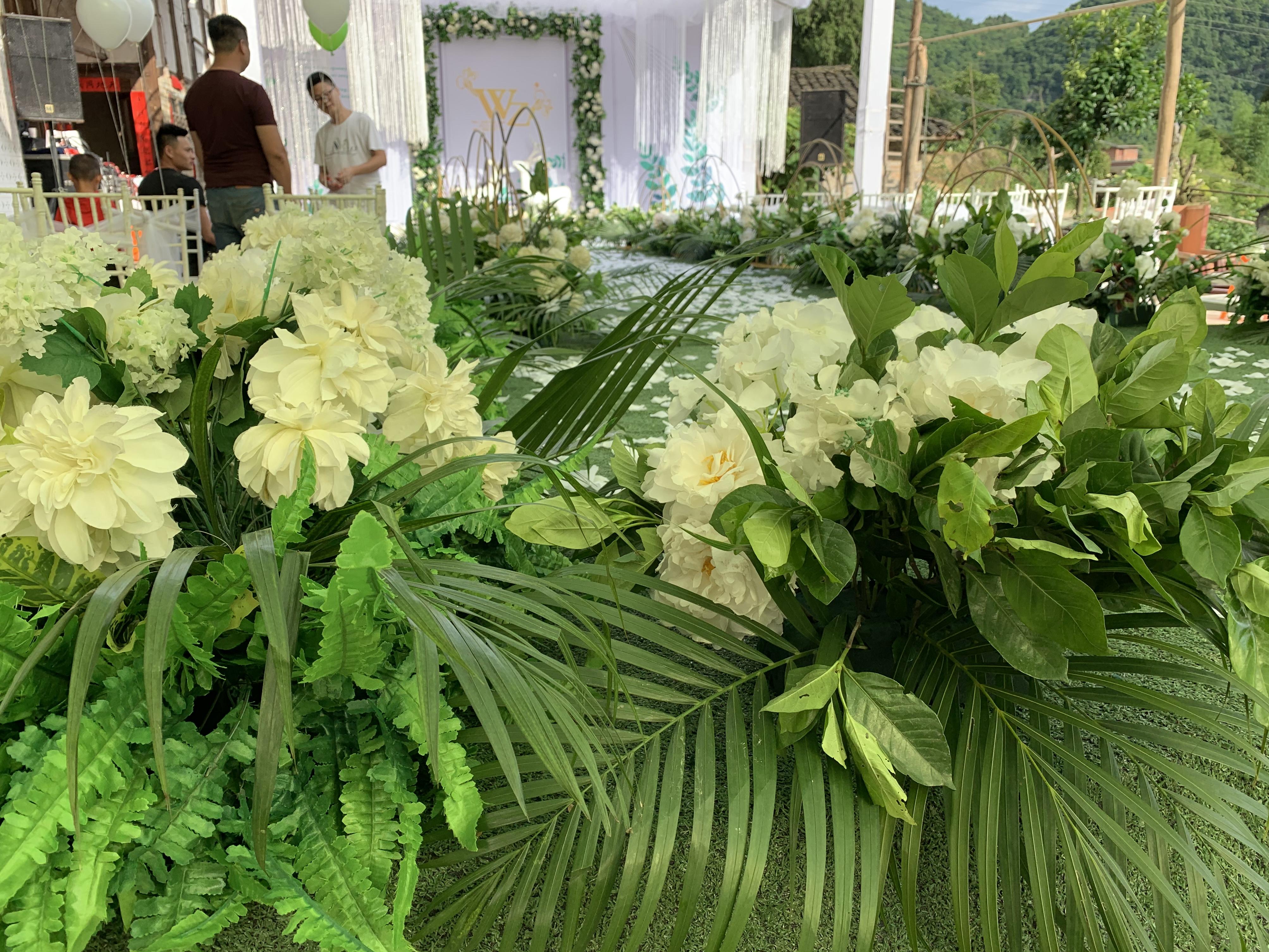 绿白之恋 吊顶云顶纱 室内外均可均为实景案例