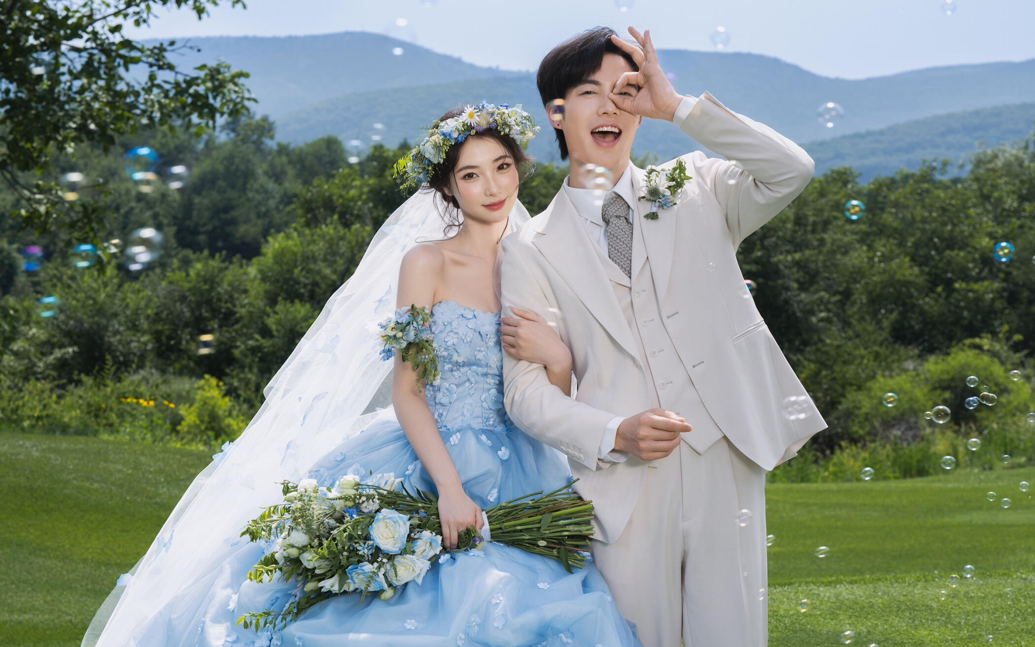这才是公主应该拍的花神森系婚纱照