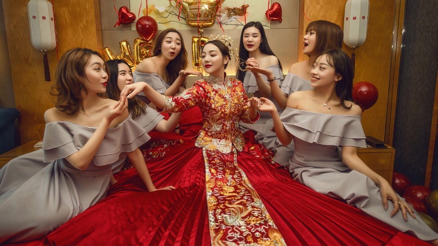 高端中式嫁衣系列 纯手工金丝银线