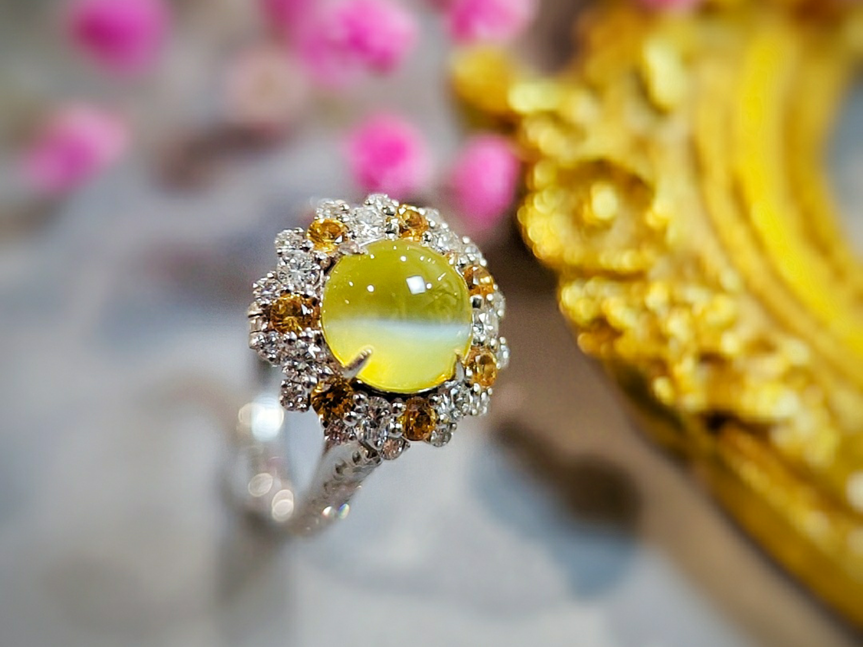 秘密花园系列哈尼色猫眼戒指