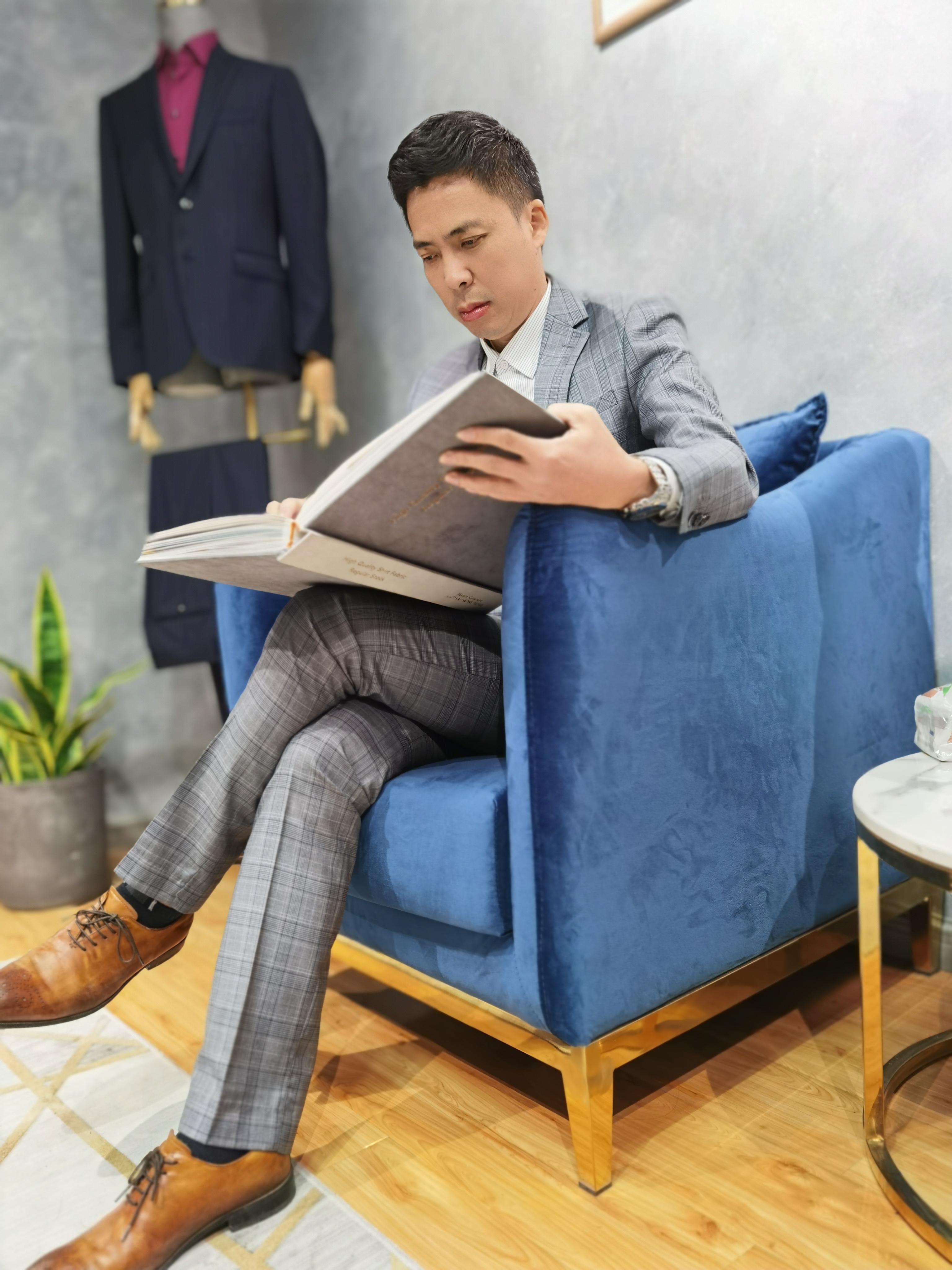 量E码数定制-时尚修身格子套西