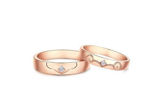 婚嫁系列「如意情长」18K金钻石对装戒指 女戒