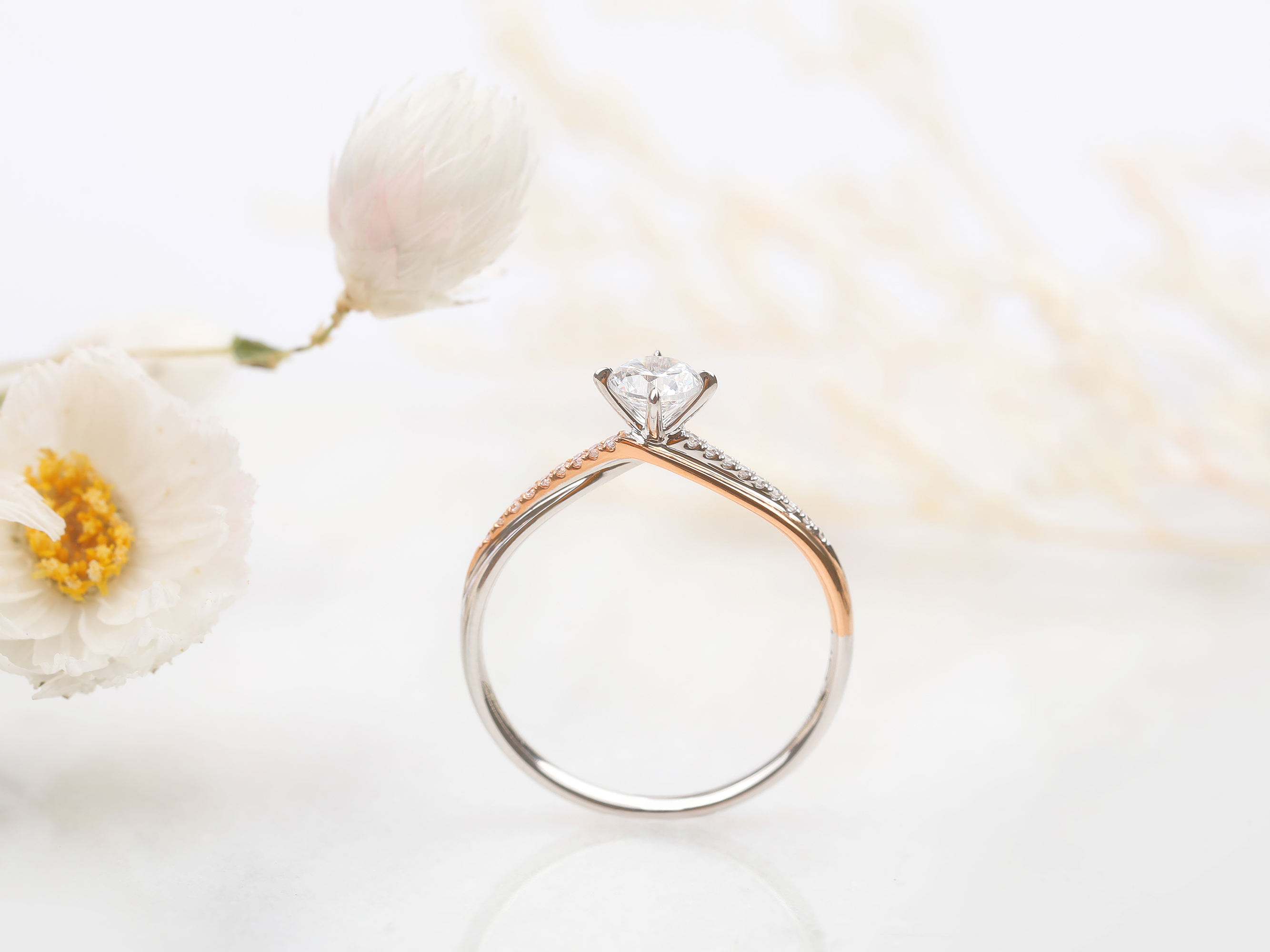 赫尔比斯婚戒设计.限定极简款钻戒定制“双生”