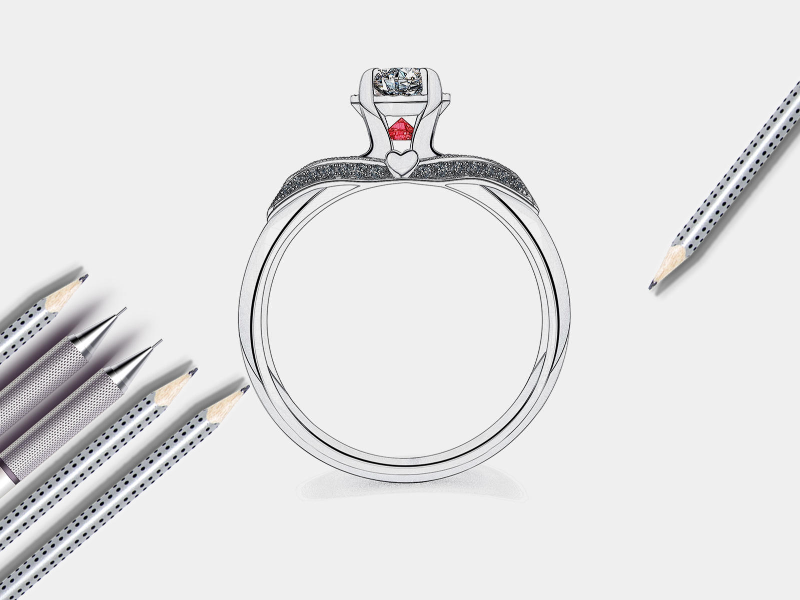 【灵犀系列】甜心-高端定制女士婚戒