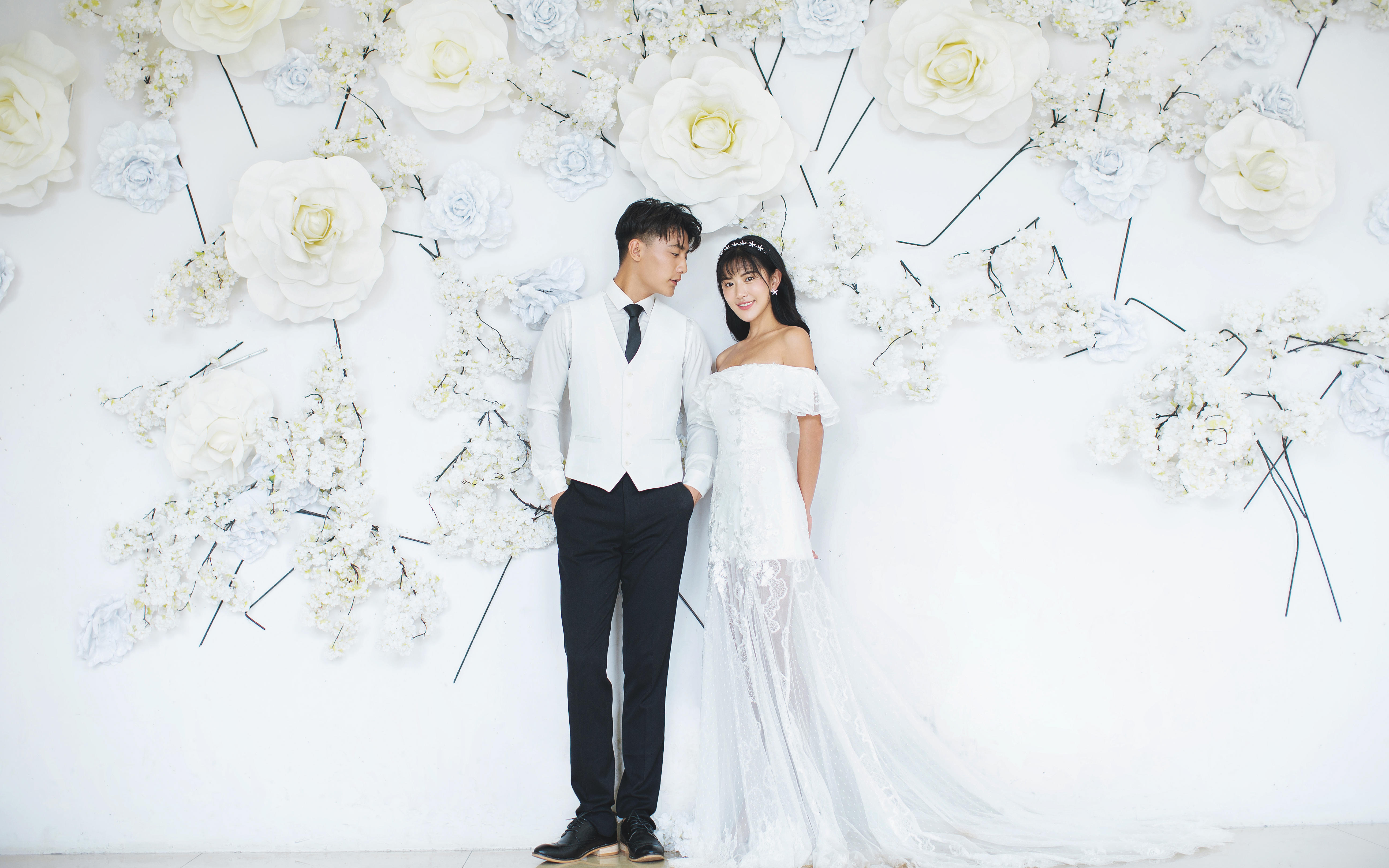 江门壹诺婚礼会馆韩式城堡唯美主题婚纱照底片全送