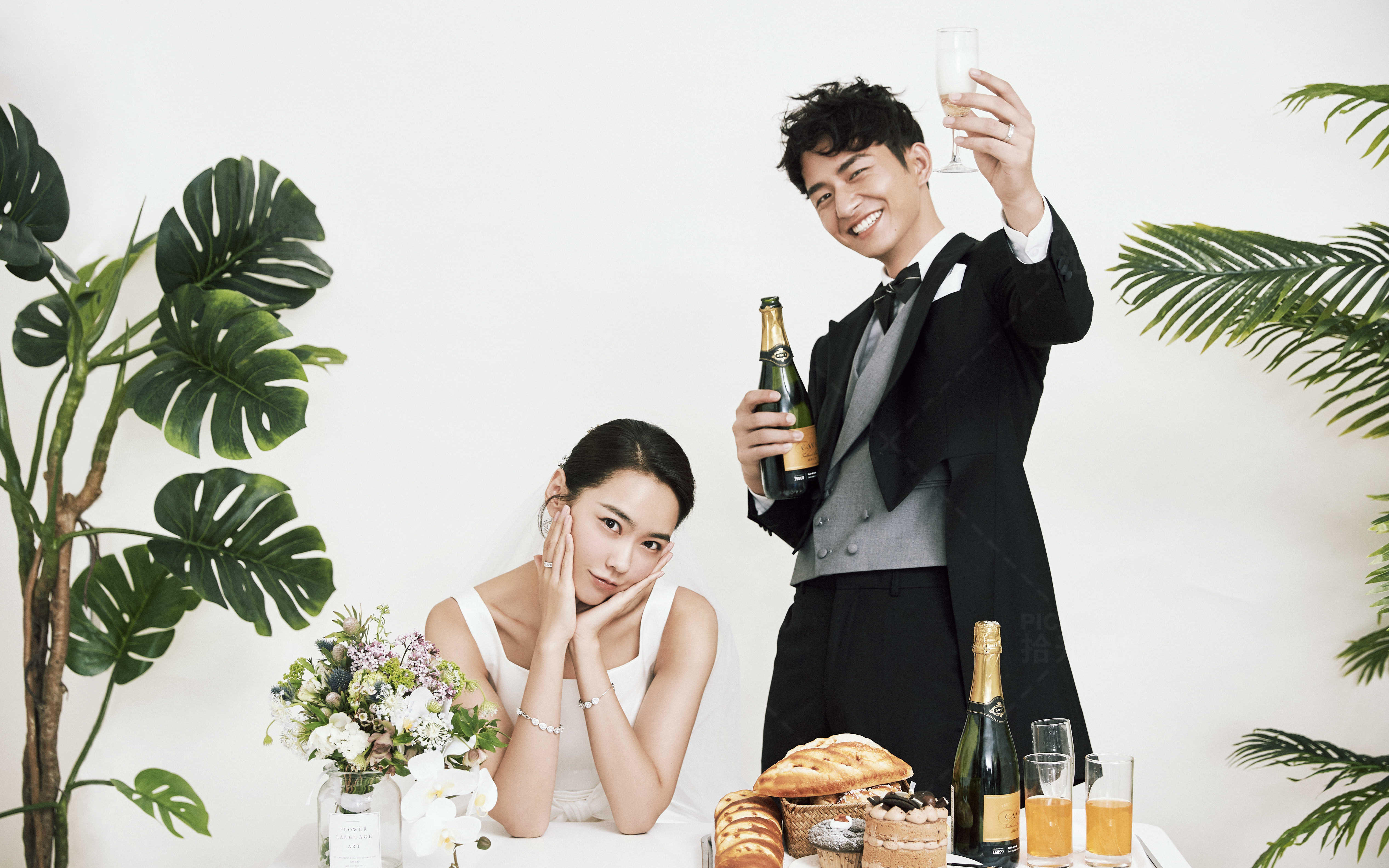 拾光摄影大婚肖像韩式倾心大气婚纱照结婚照——惬