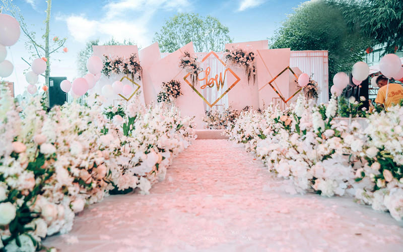 [喜尚喜]白粉户外婚礼|自家庭院