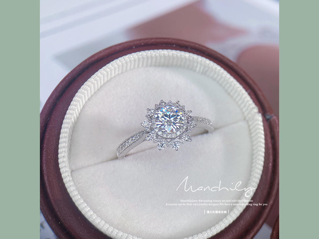 曜日 | 日光灵感原创钻戒设计18k金结婚钻戒