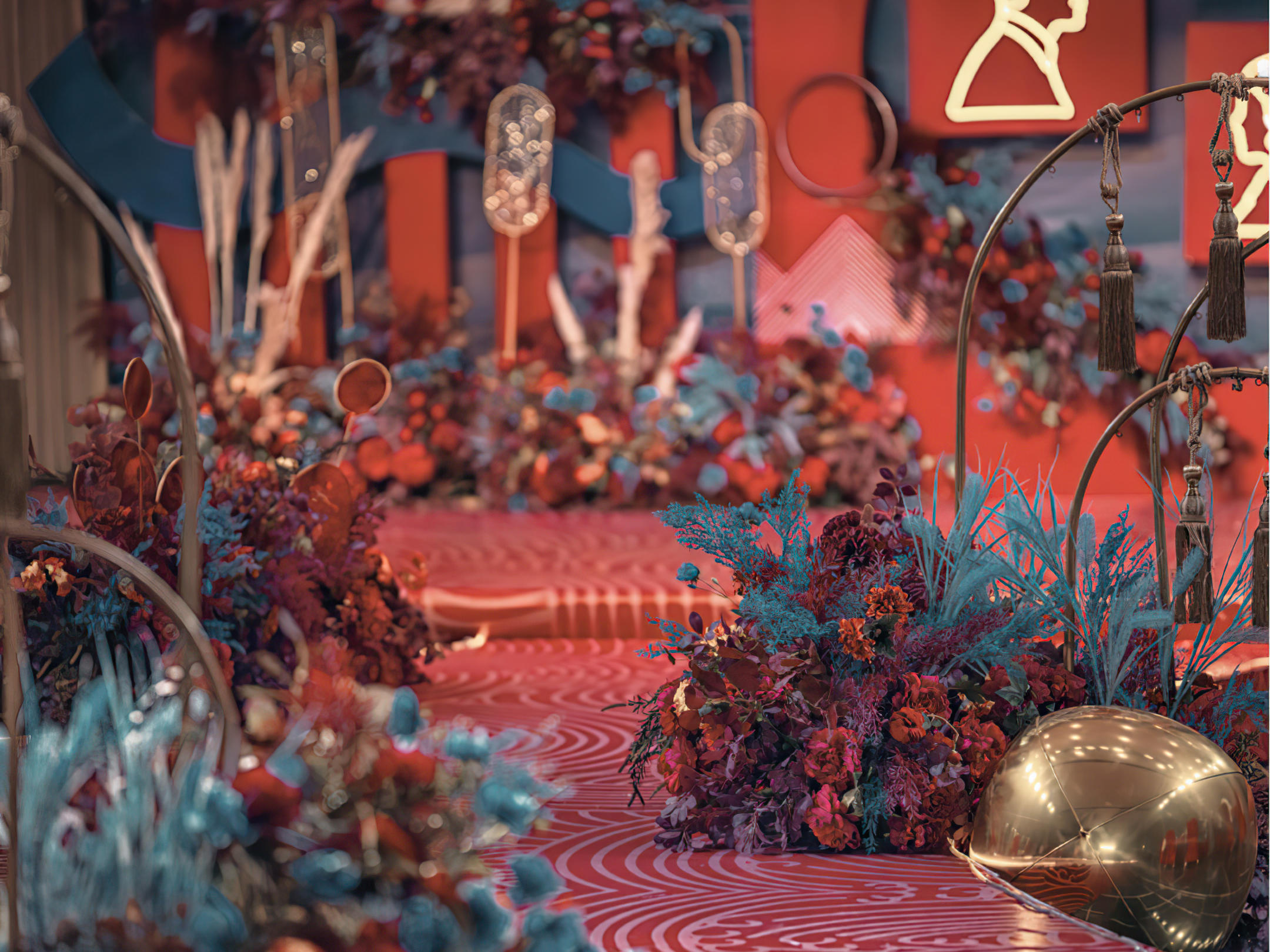 【甜·π婚礼】红金色室内婚礼