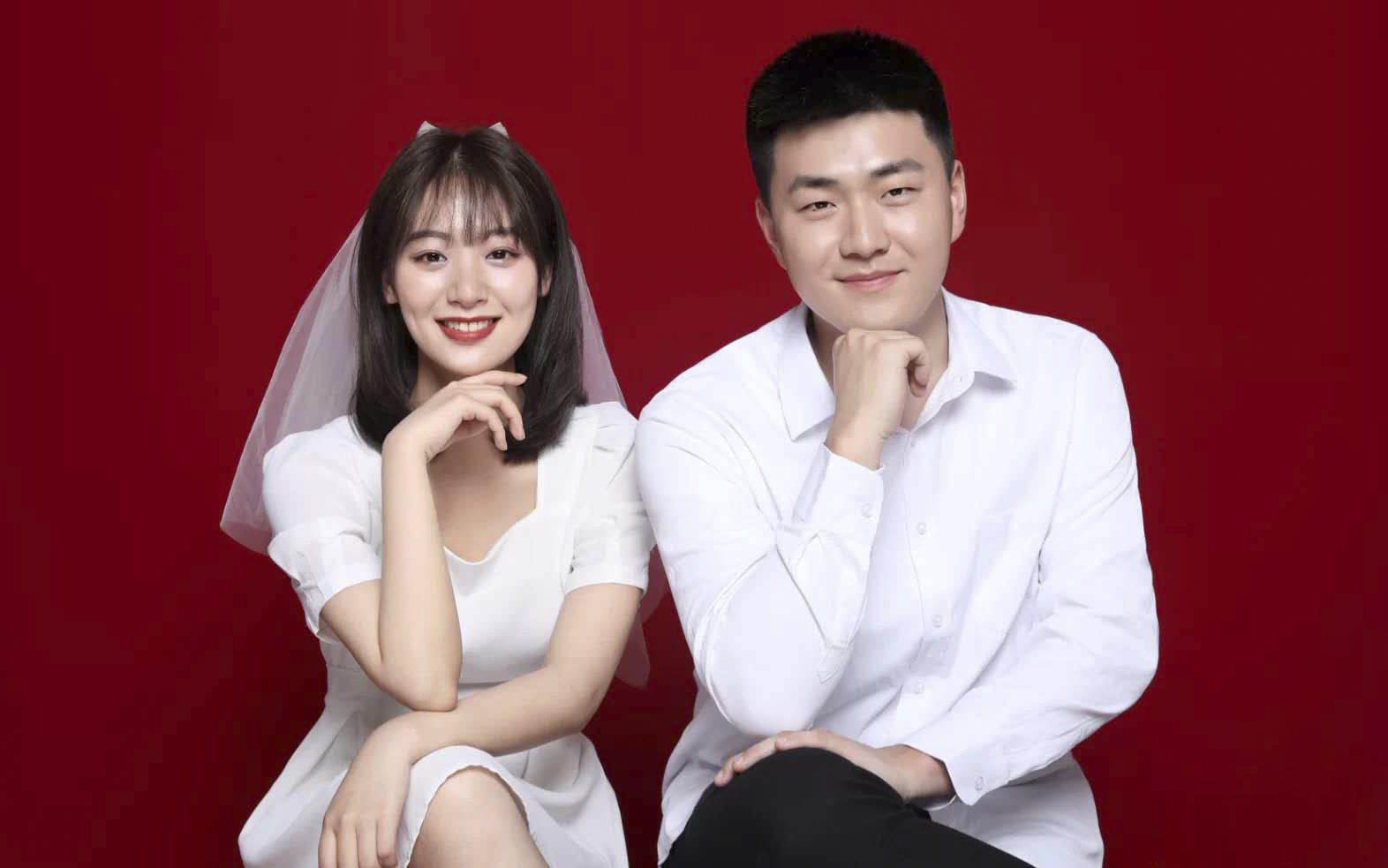 明星网红款结婚登记照+衣服+化妆+精修