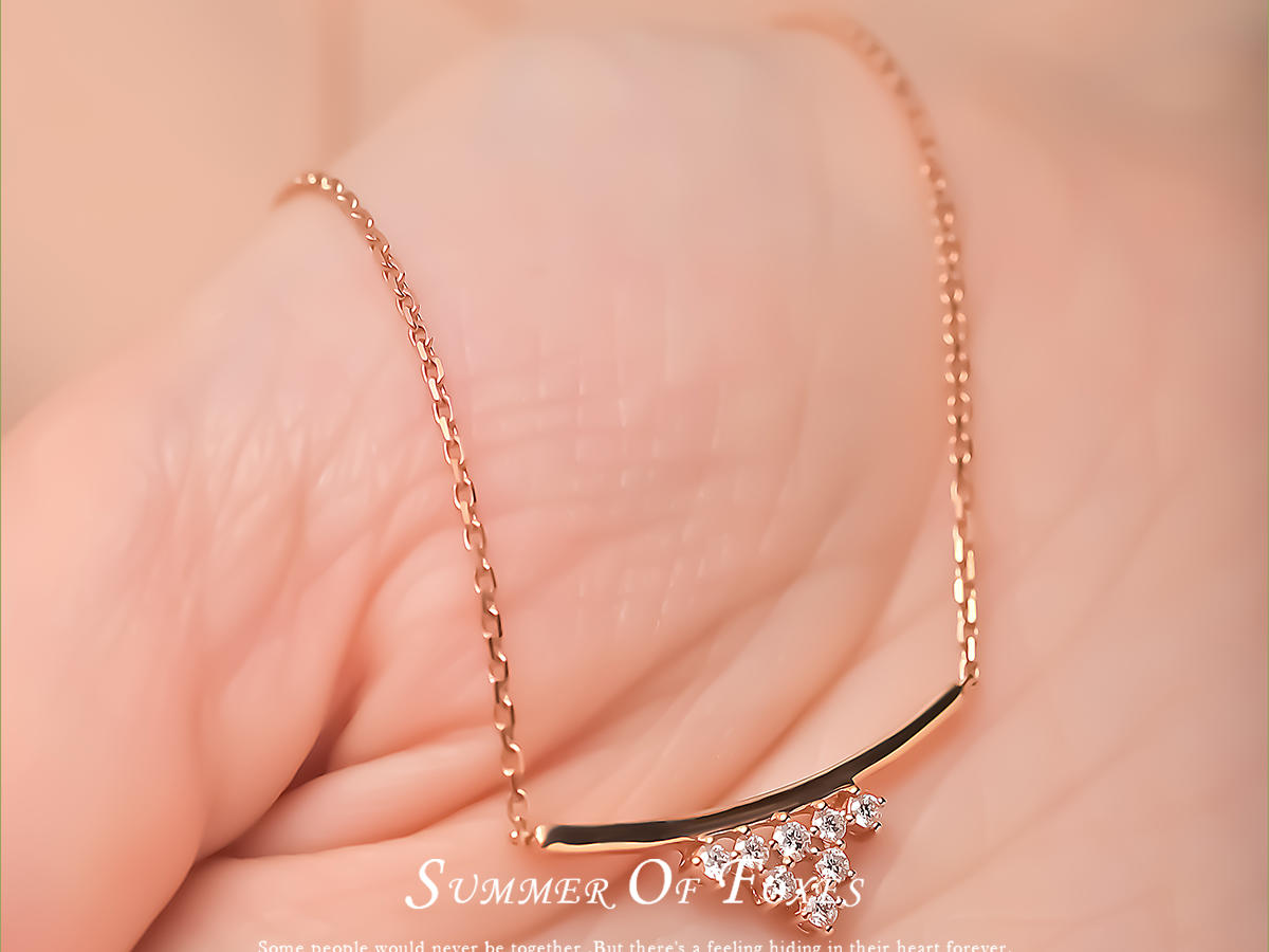 狐狸的夏天「金字塔」18K金锁骨链|生日礼物