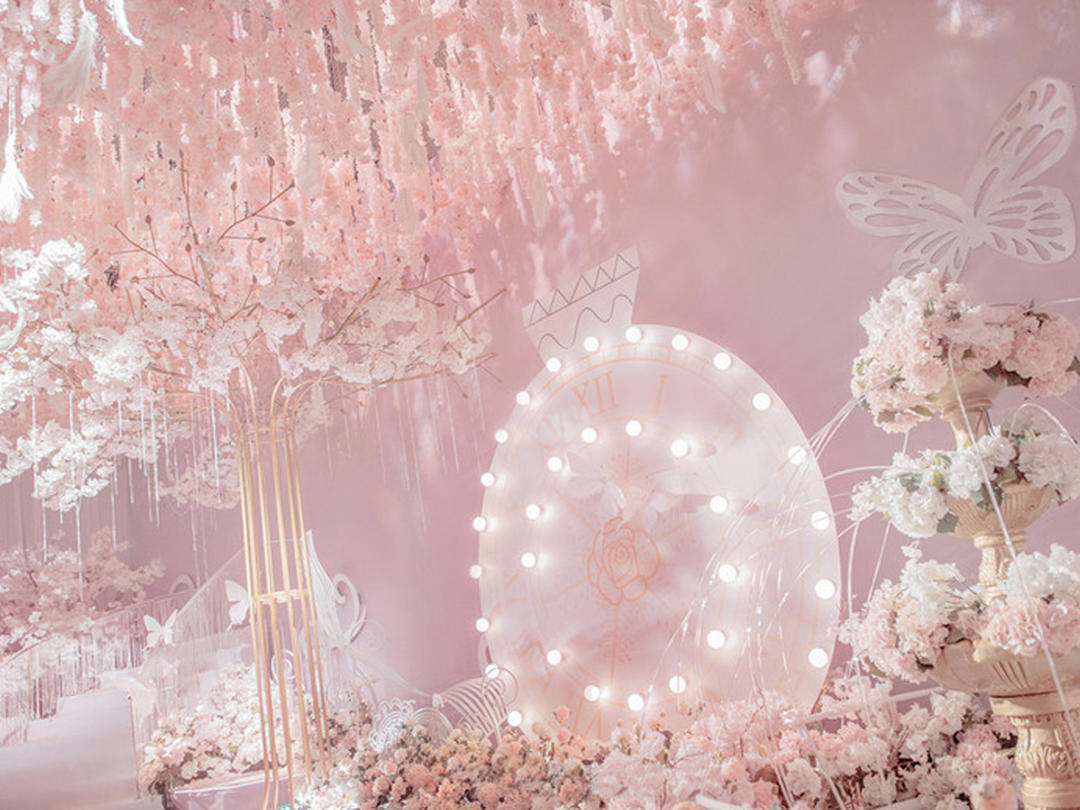 ［花間詞婚礼］粉色婚礼+吊顶含人员