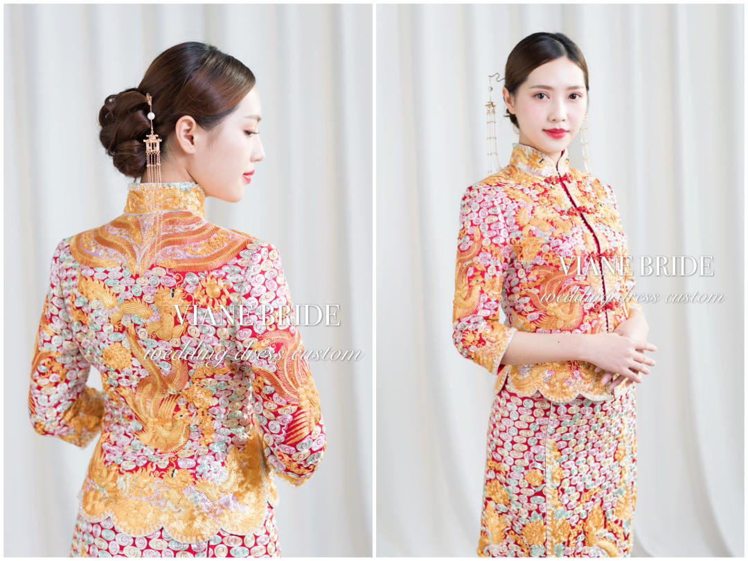 【手绣褂后】高级定制中式龙凤褂