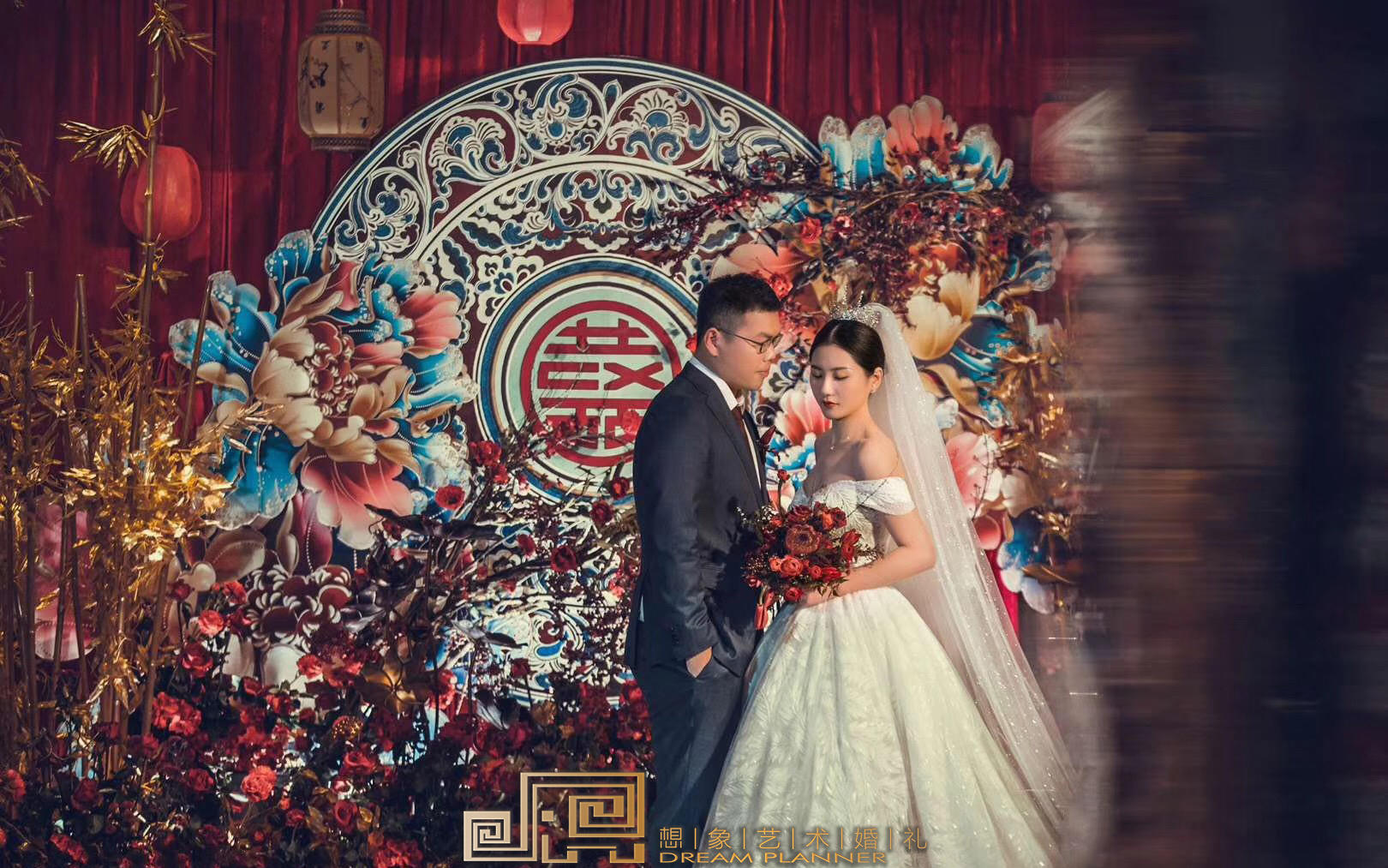 富贵花开，传统韵脚【中式】——囍