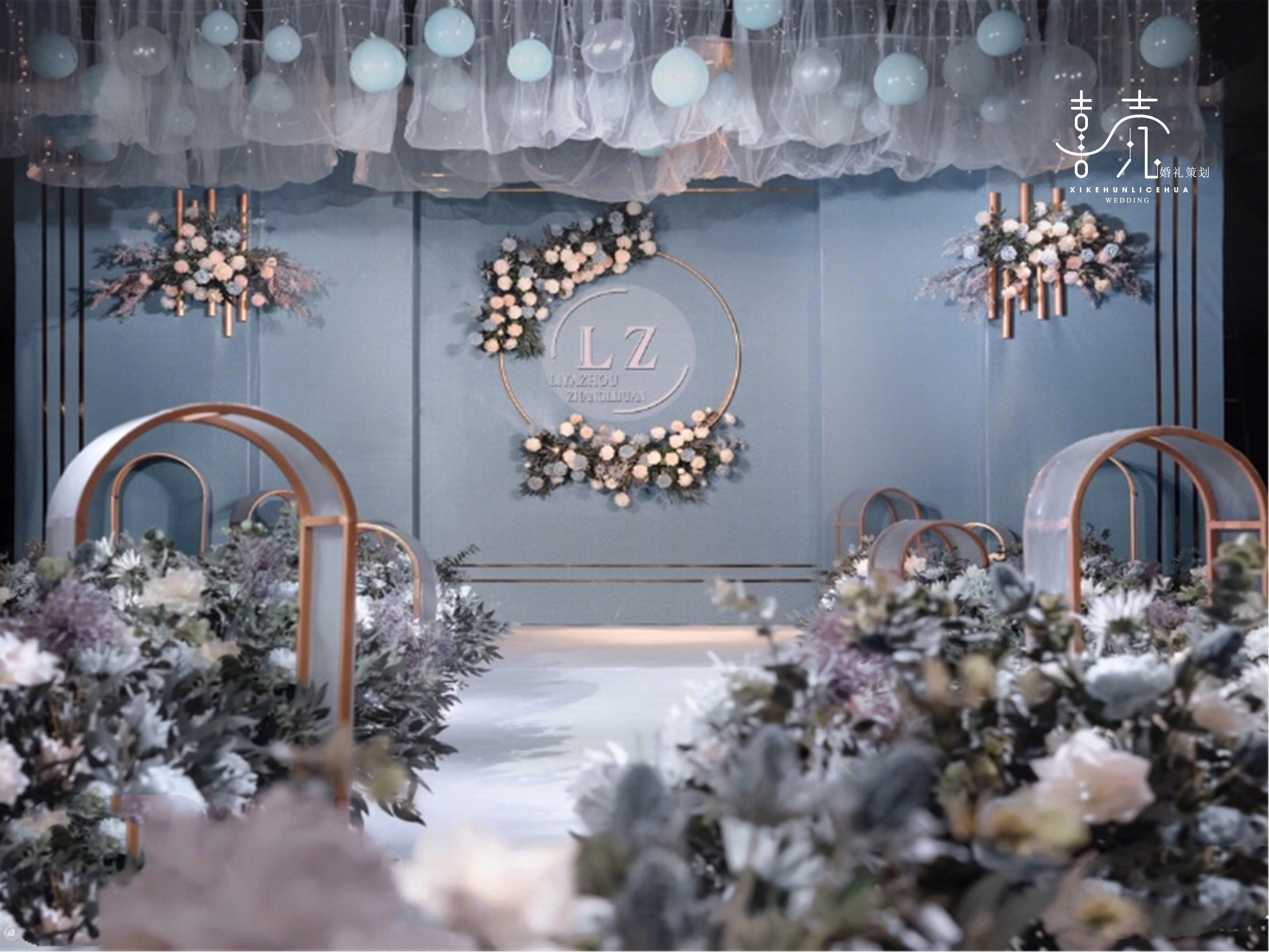 【喜壳婚礼】19年大热 梦幻气球顶 蓝色高端大气