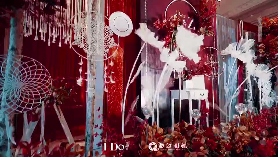I DO婚礼-白红色简约风格