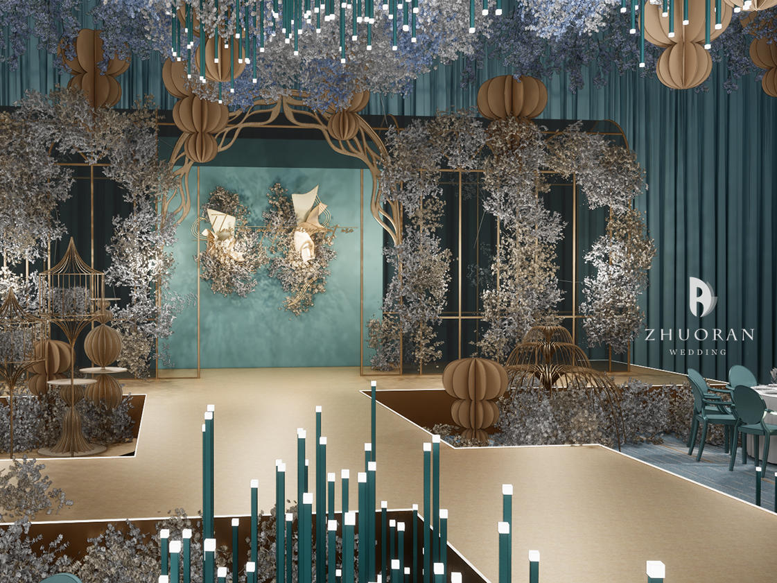 『常州焯燃婚礼』轻奢爱情城堡经典蓝绿配色