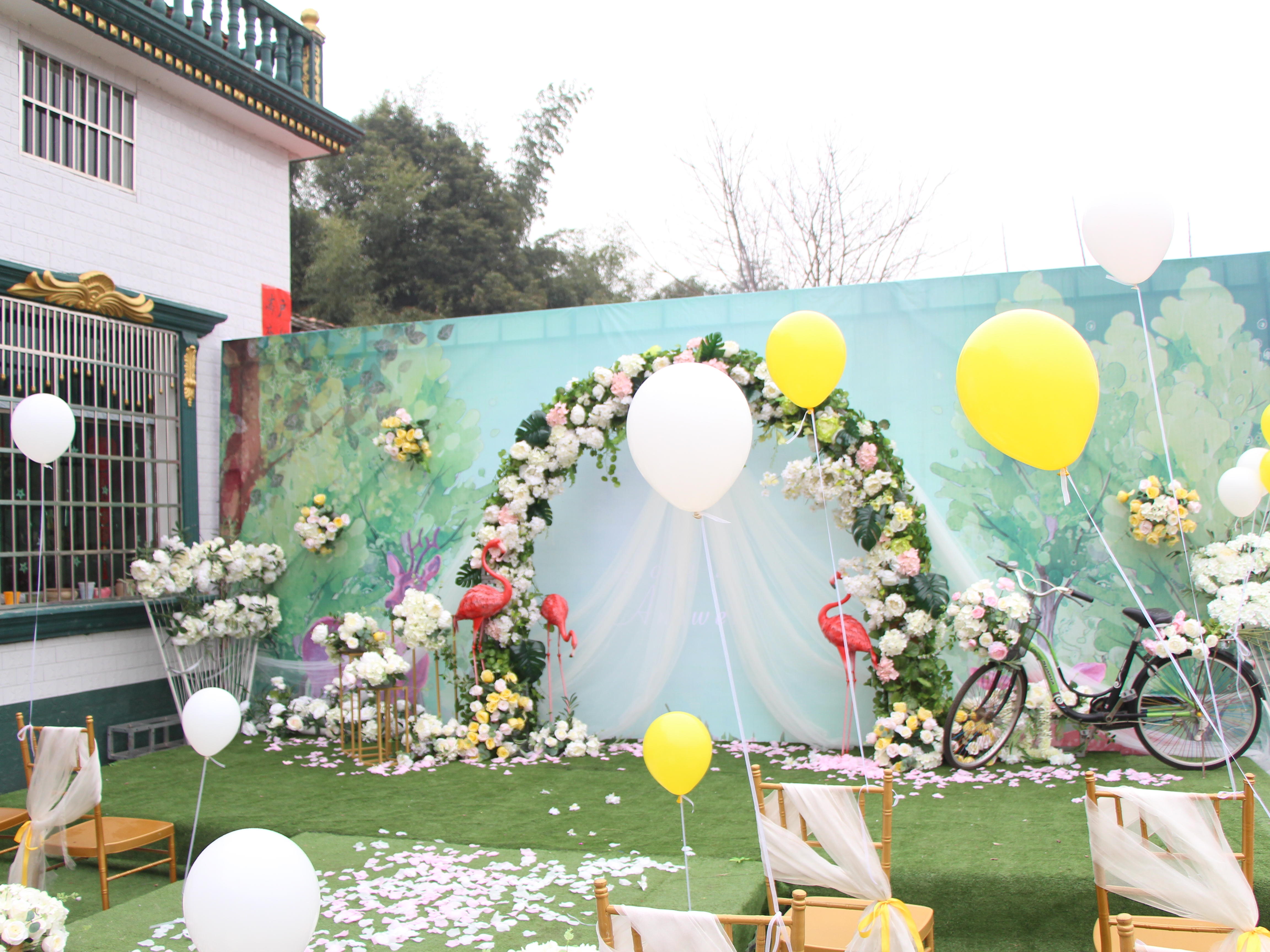 汨罗自家庭院户外高性价比婚礼-森系