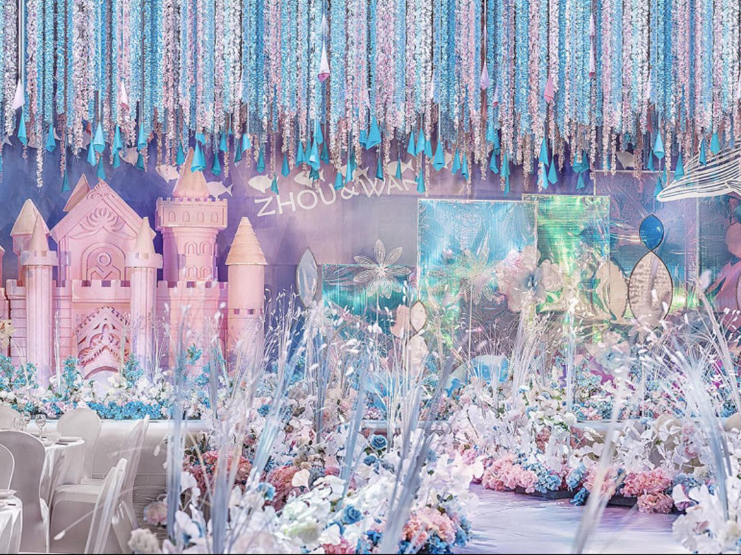 西安恭喜婚礼粉色系城堡