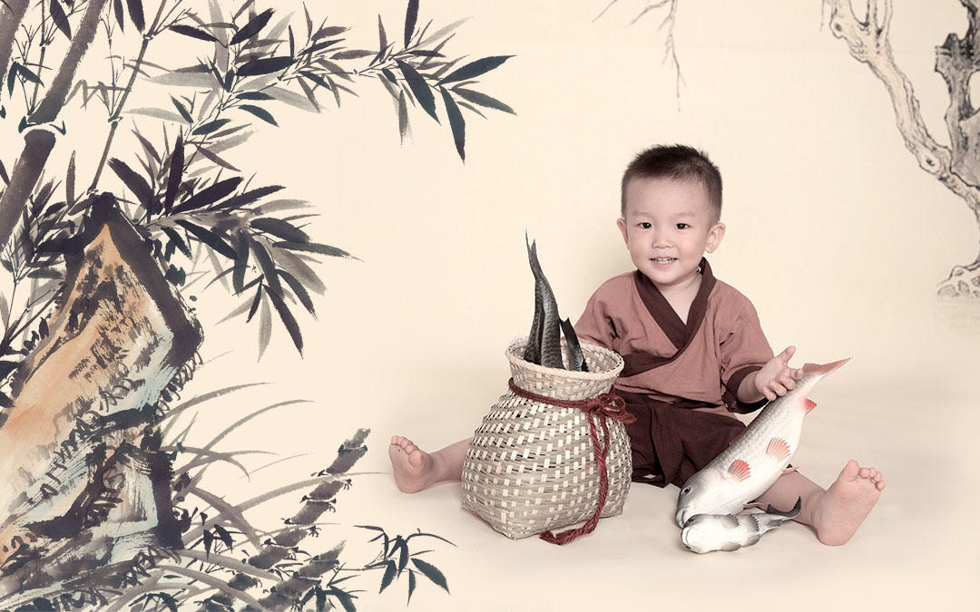 超值宝宝照*童年成长记忆-国画风-花仙子儿童摄影