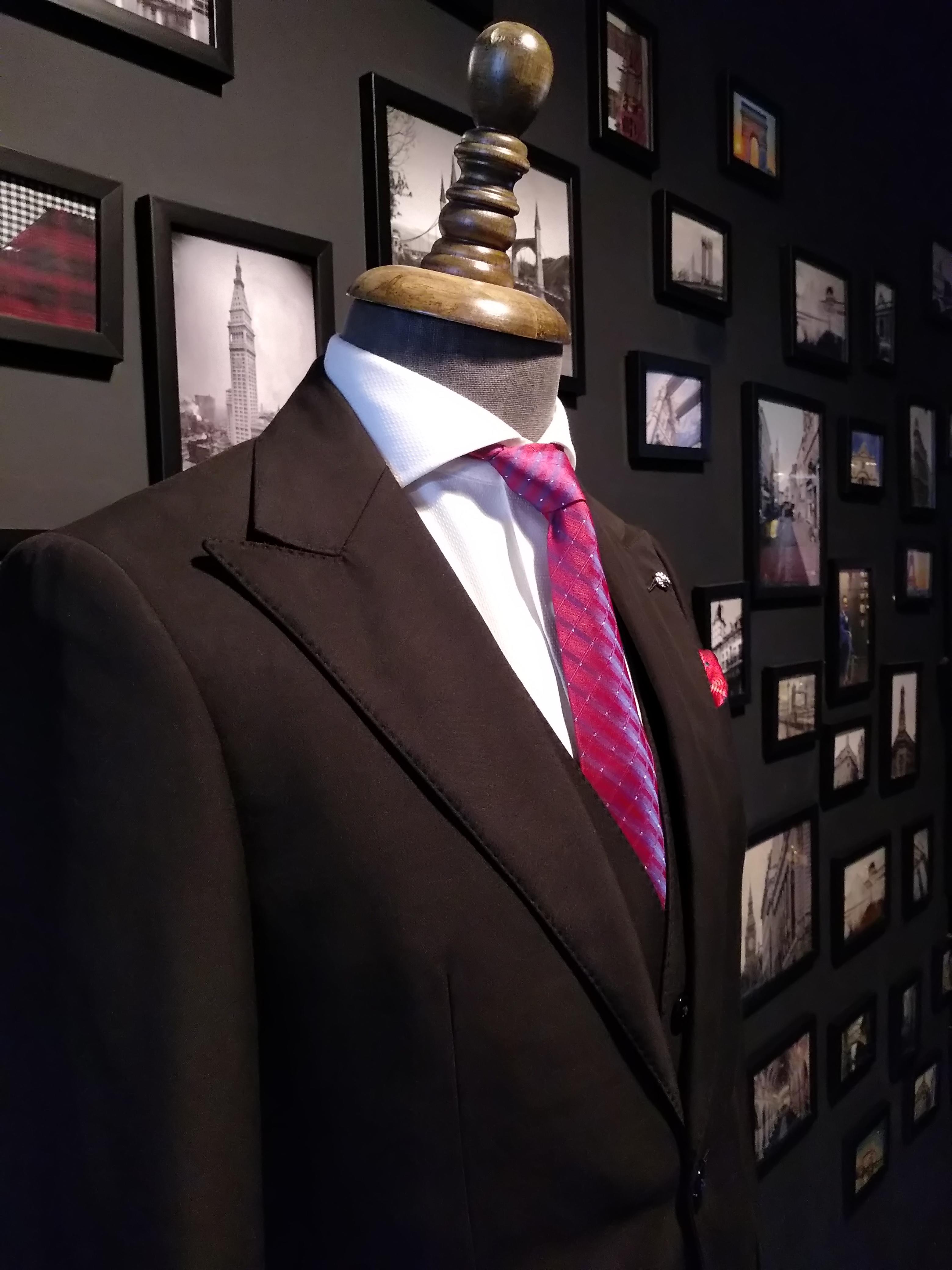 【父亲装租赁 新郎西服租赁】纯黑色戗驳头西服租赁