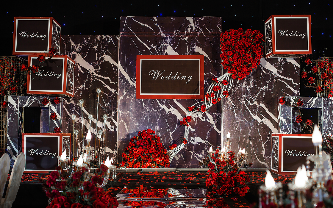 閻良愛印象婚禮   大理石黑紅色系