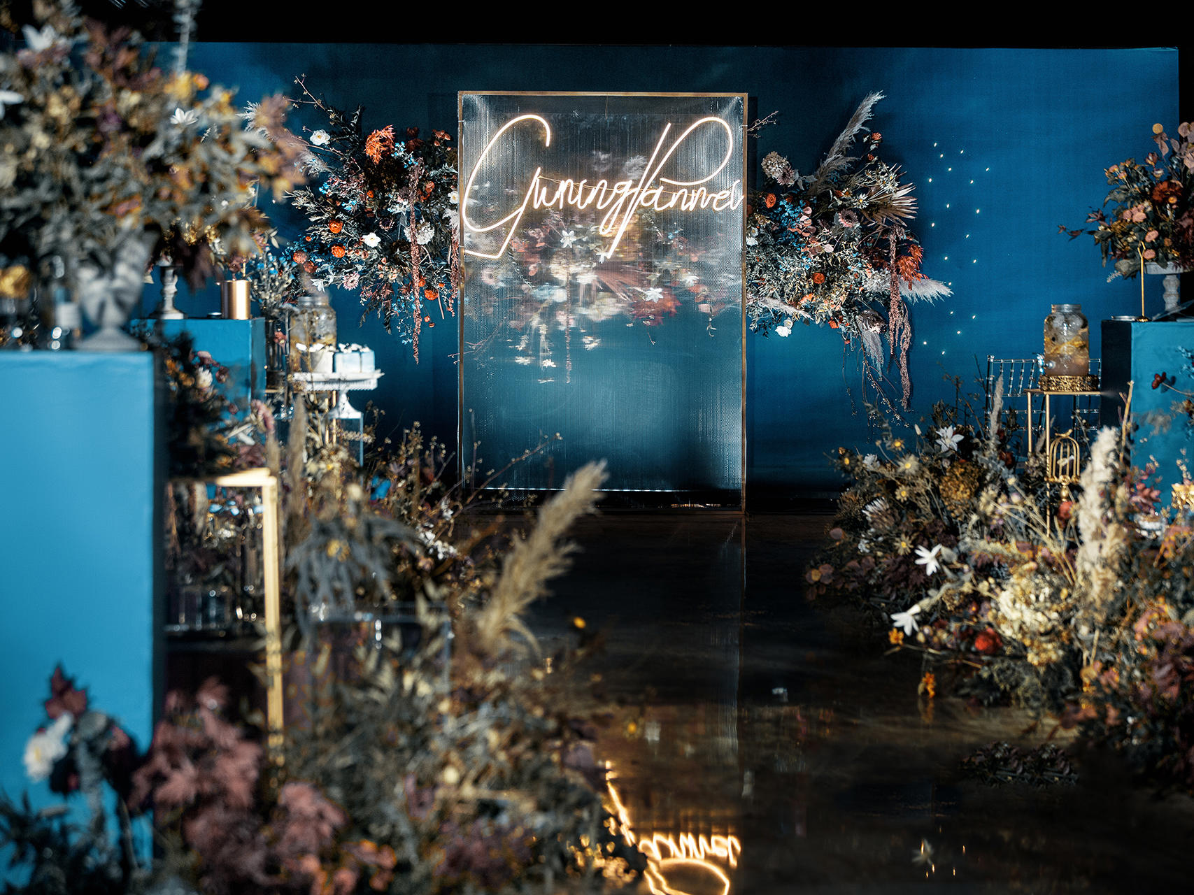 缔杰婚礼【静谧蓝色复古风】送四大金刚